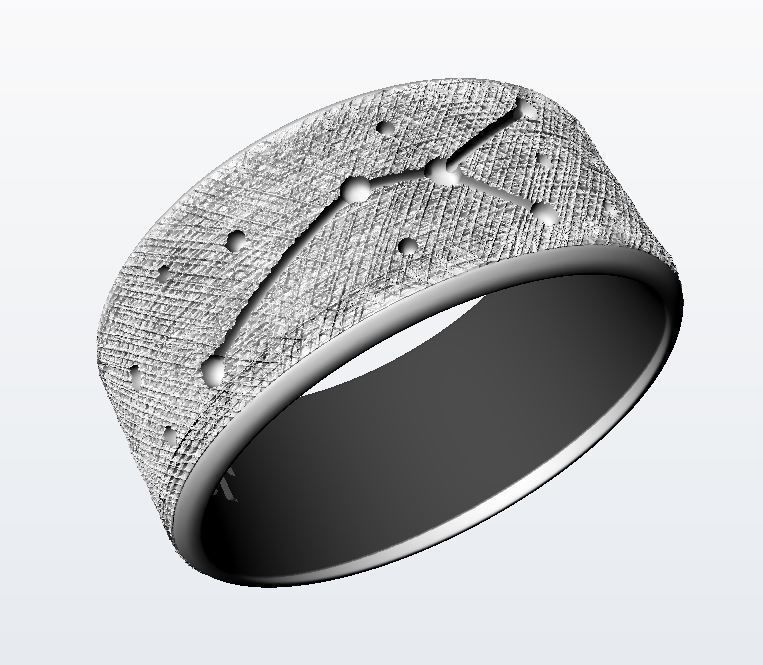 Cancer zodiac constellation wedding ring 3D print model_7