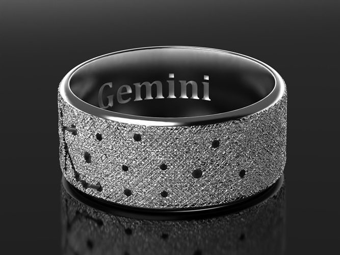 Gemini constellation ring 3D print model