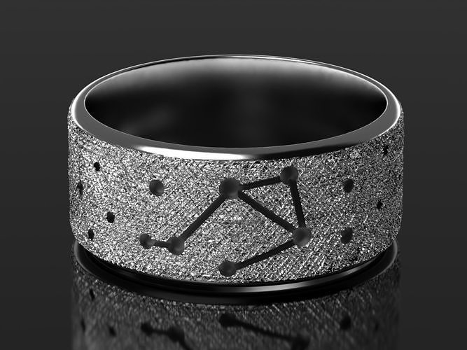 Libra zodiac constellation ring 3D print model