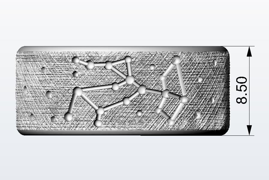 Sagittarius wedding ring with constellations 3D print model_9