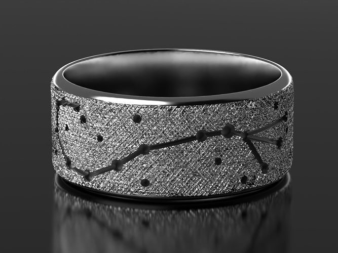 Scorpio ring with constellations 3D print model