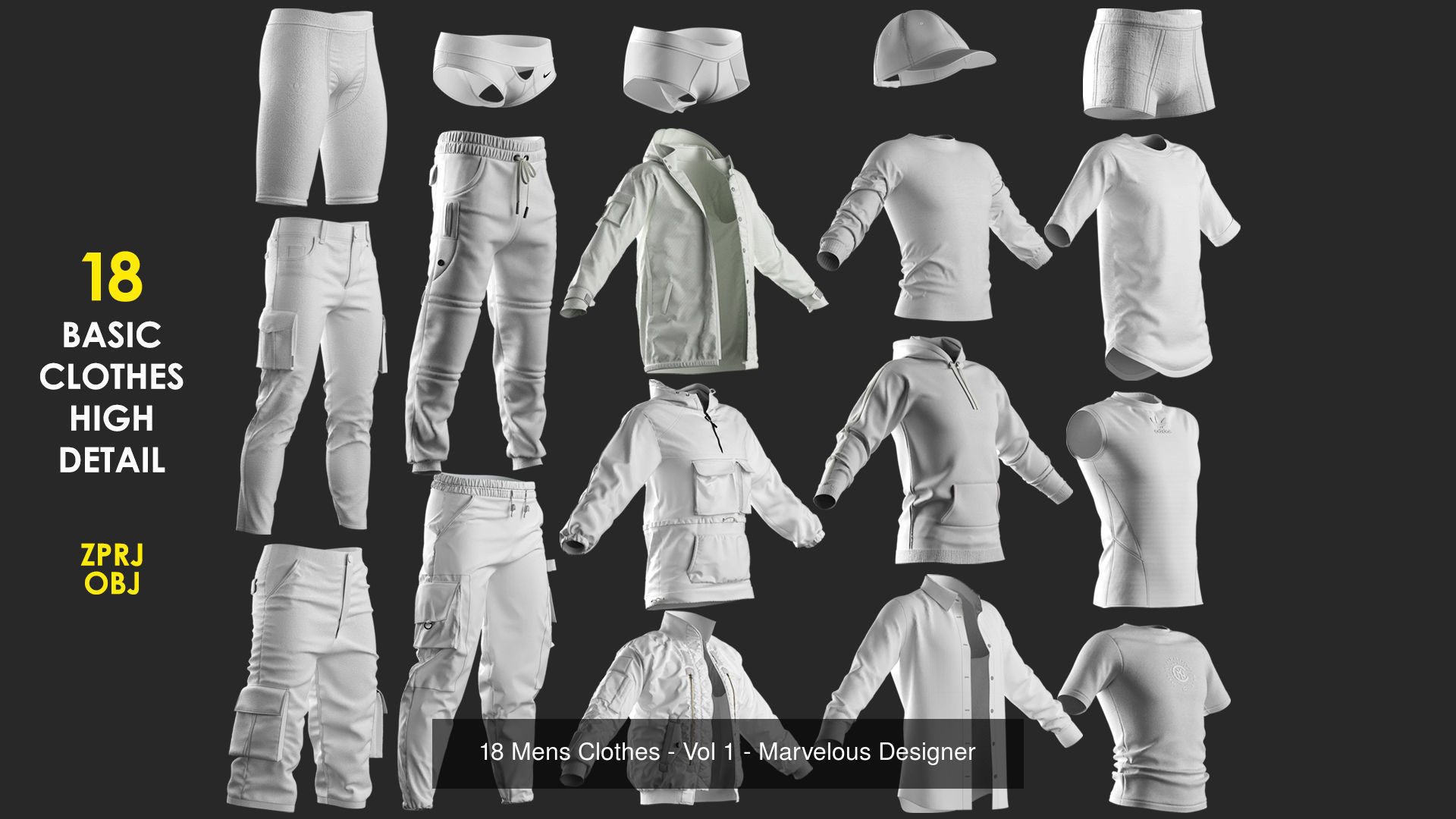 3 in 1 Basic Womens Clothes Pack -BUNDLE-20 OFF- Marvelous - CLO 3D Model Collection_2