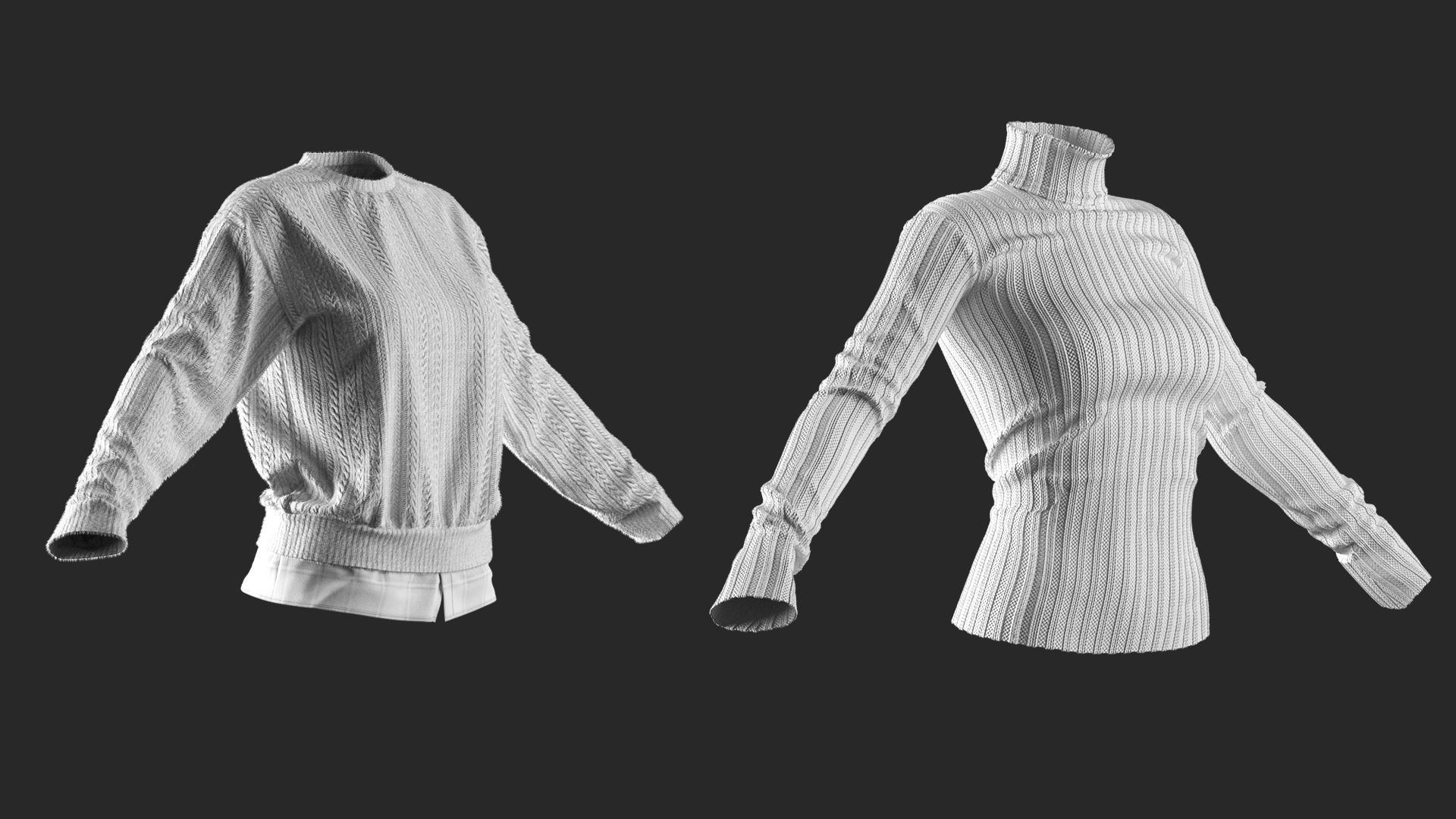 3 in 1 Basic Womens Clothes Pack -BUNDLE-20 OFF- Marvelous - CLO 3D Model Collection_23