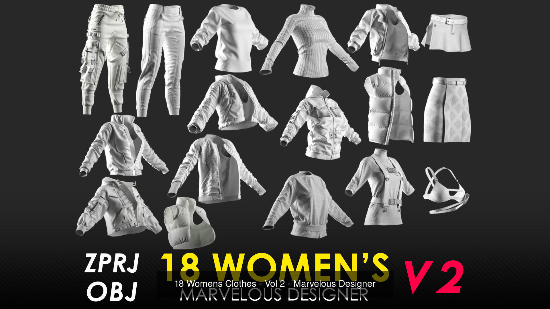 3 in 1 Basic Womens Clothes Pack -BUNDLE-20 OFF- Marvelous - CLO 3D Model Collection_5