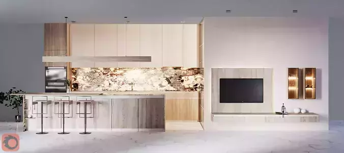 Modern Kitchen  Arrital Italian brand copy 3D model