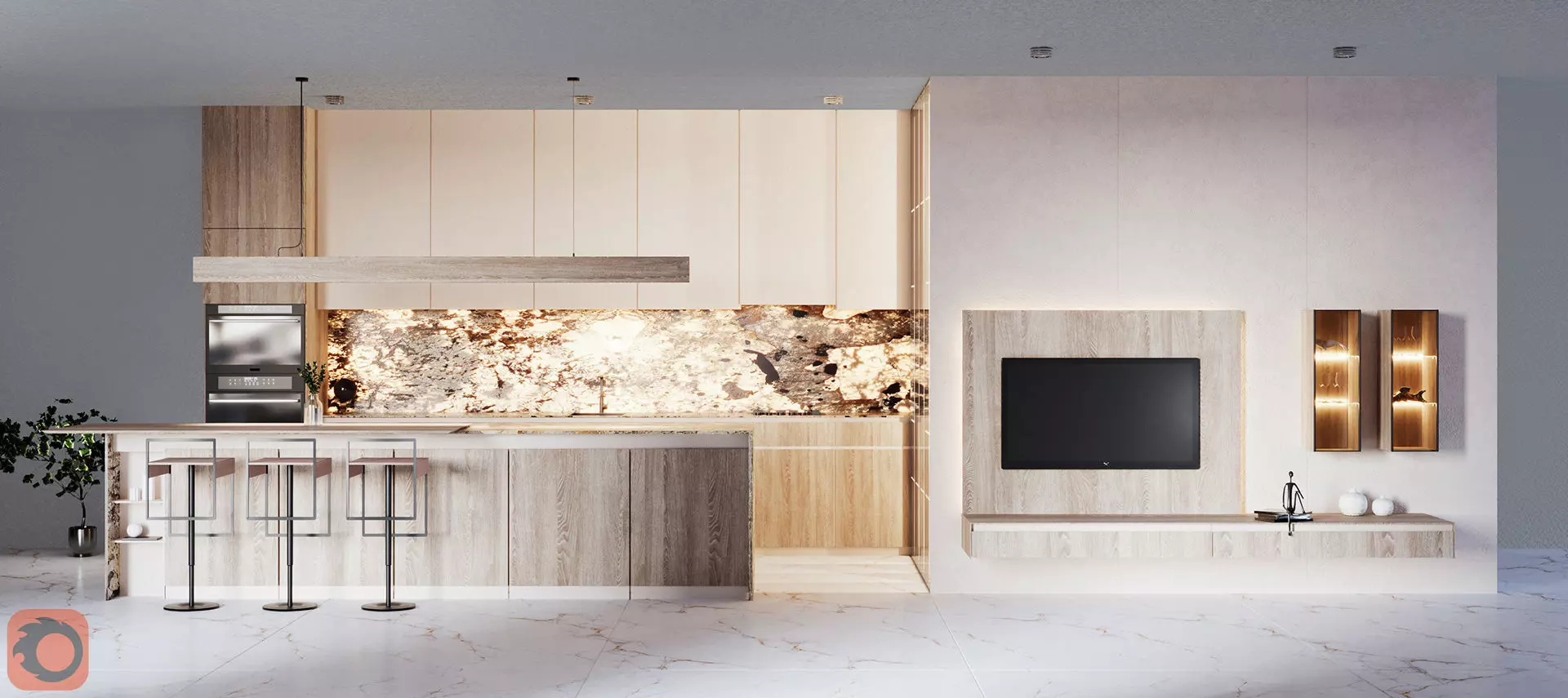 Modern Kitchen Arrital Italian brand copy 3D model