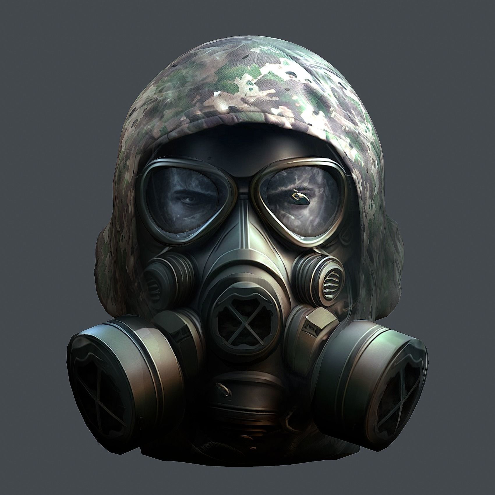 Helmet 3d model military combat Military Low-poly Low-poly 3D model_1