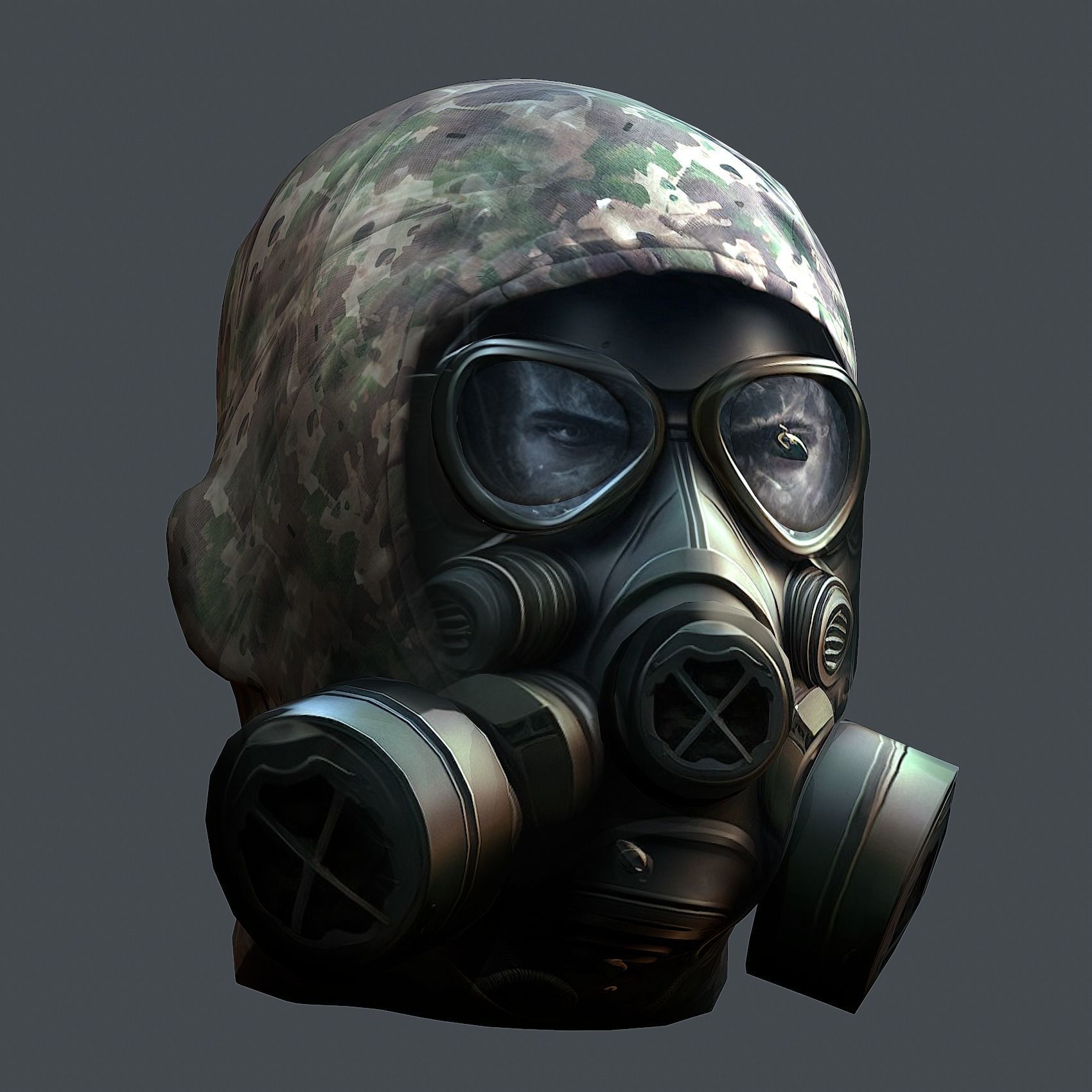 Helmet 3d model military combat Military Low-poly Low-poly 3D model_2