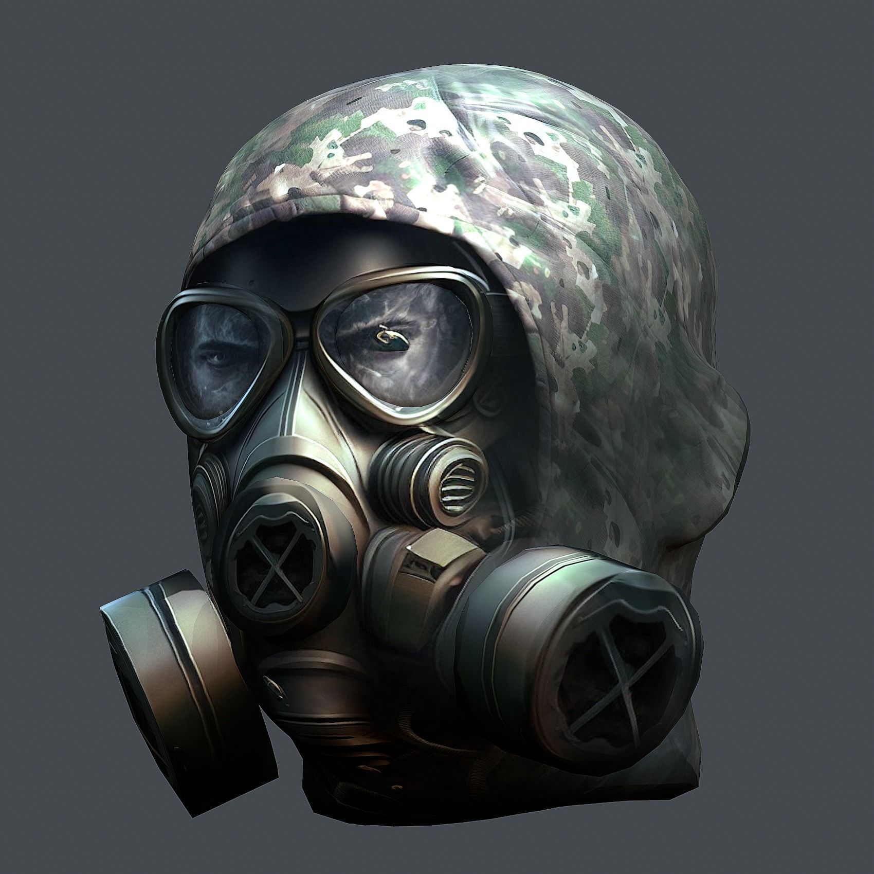 Helmet 3d model military combat Military Low-poly Low-poly 3D model_3