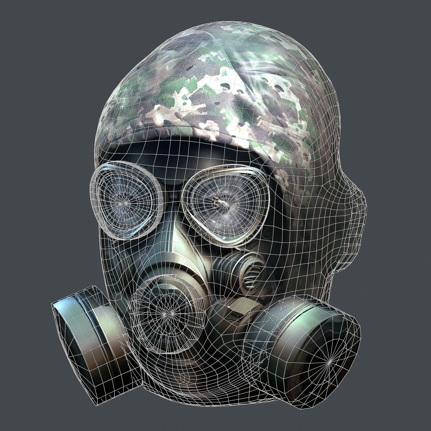 Helmet 3d model military combat Military Low-poly Low-poly 3D model_10