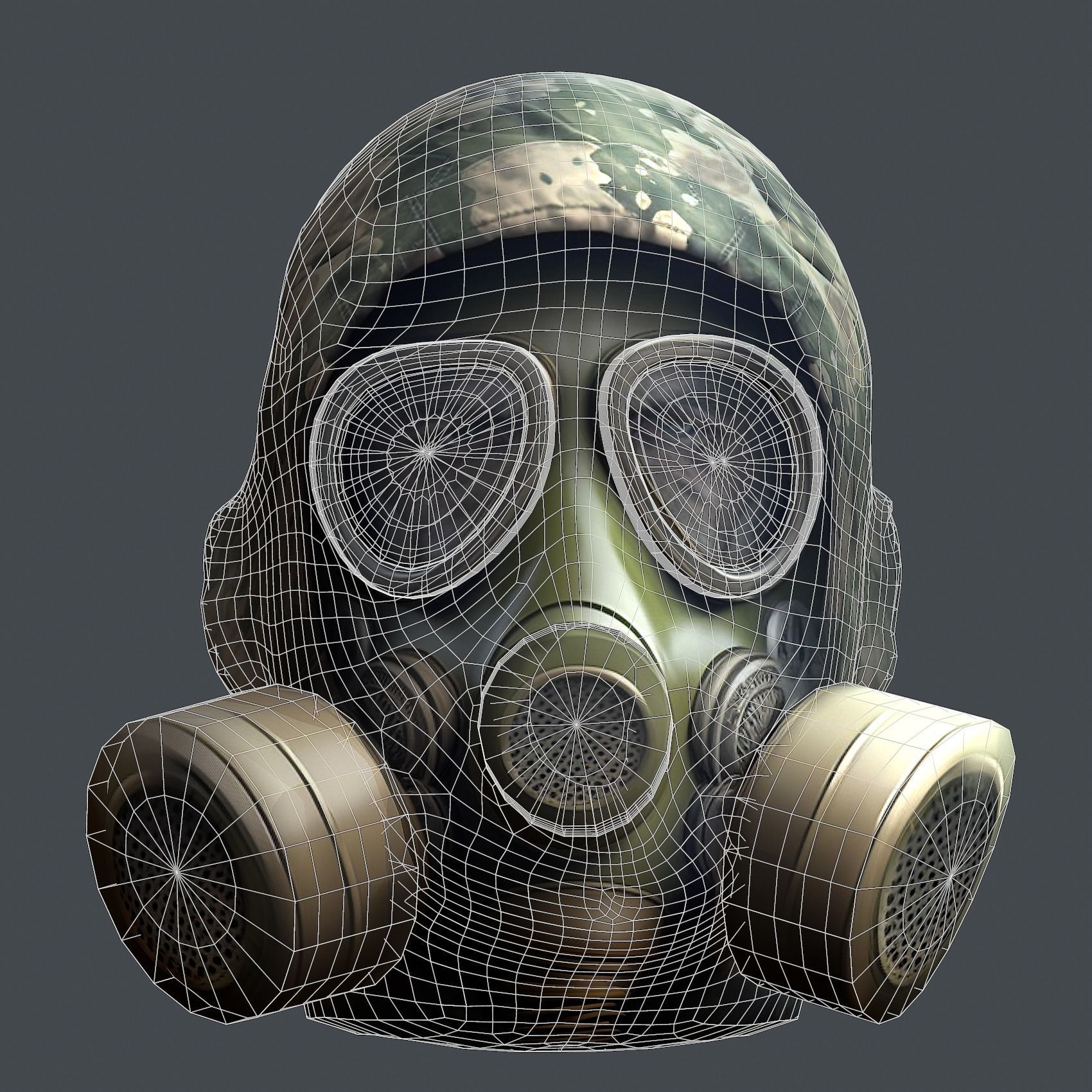 Helmet 3d model military combat Military Low-poly Low-poly 3D model_9