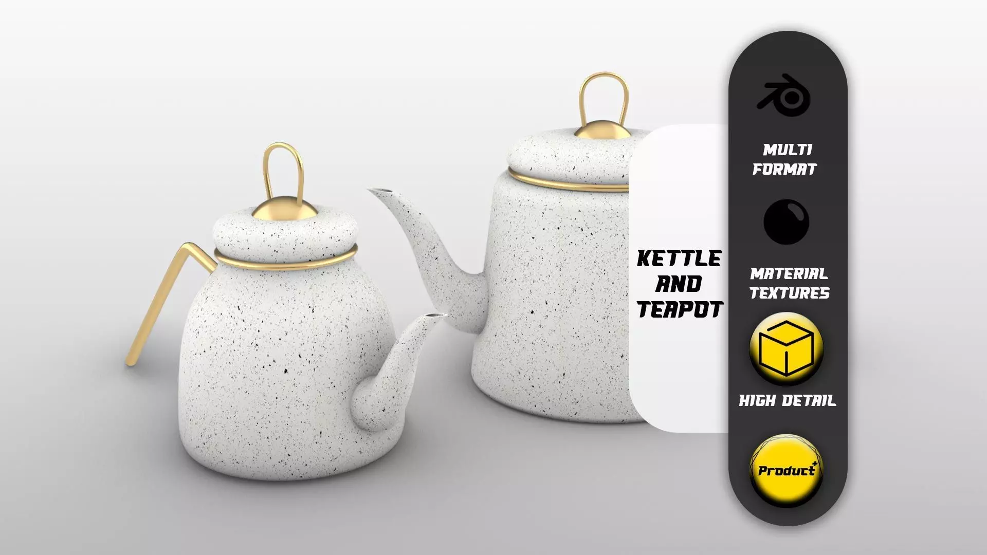 Kettle and teapot 001 3D model