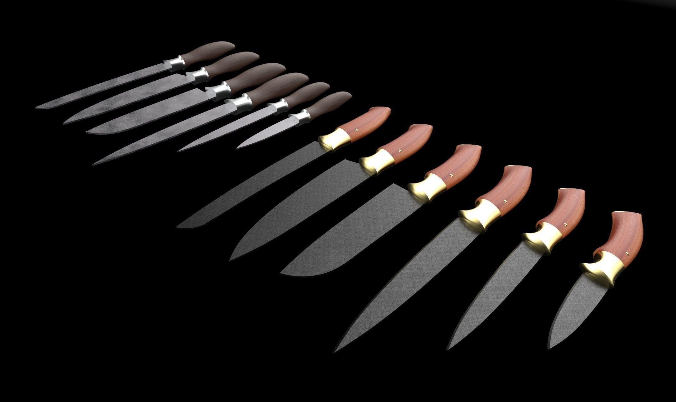 Knife Collection - 12Pcs 3D model_1