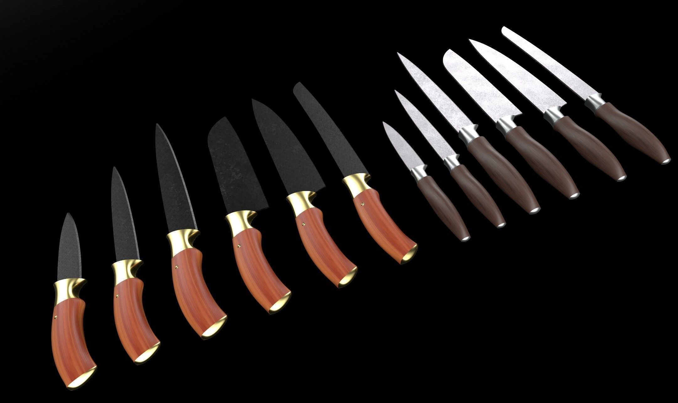 Knife Collection - 12Pcs 3D model_5