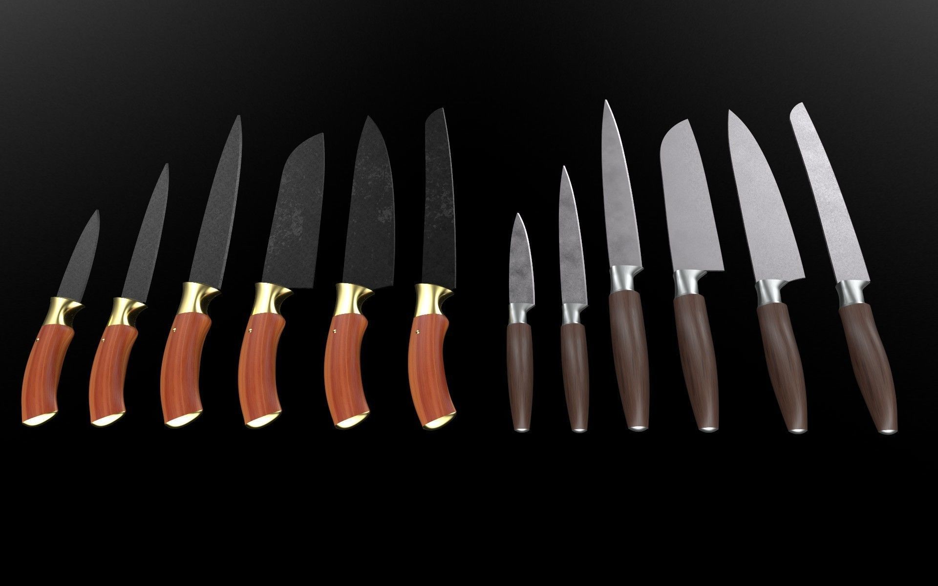 Knife Collection - 12Pcs 3D model_2