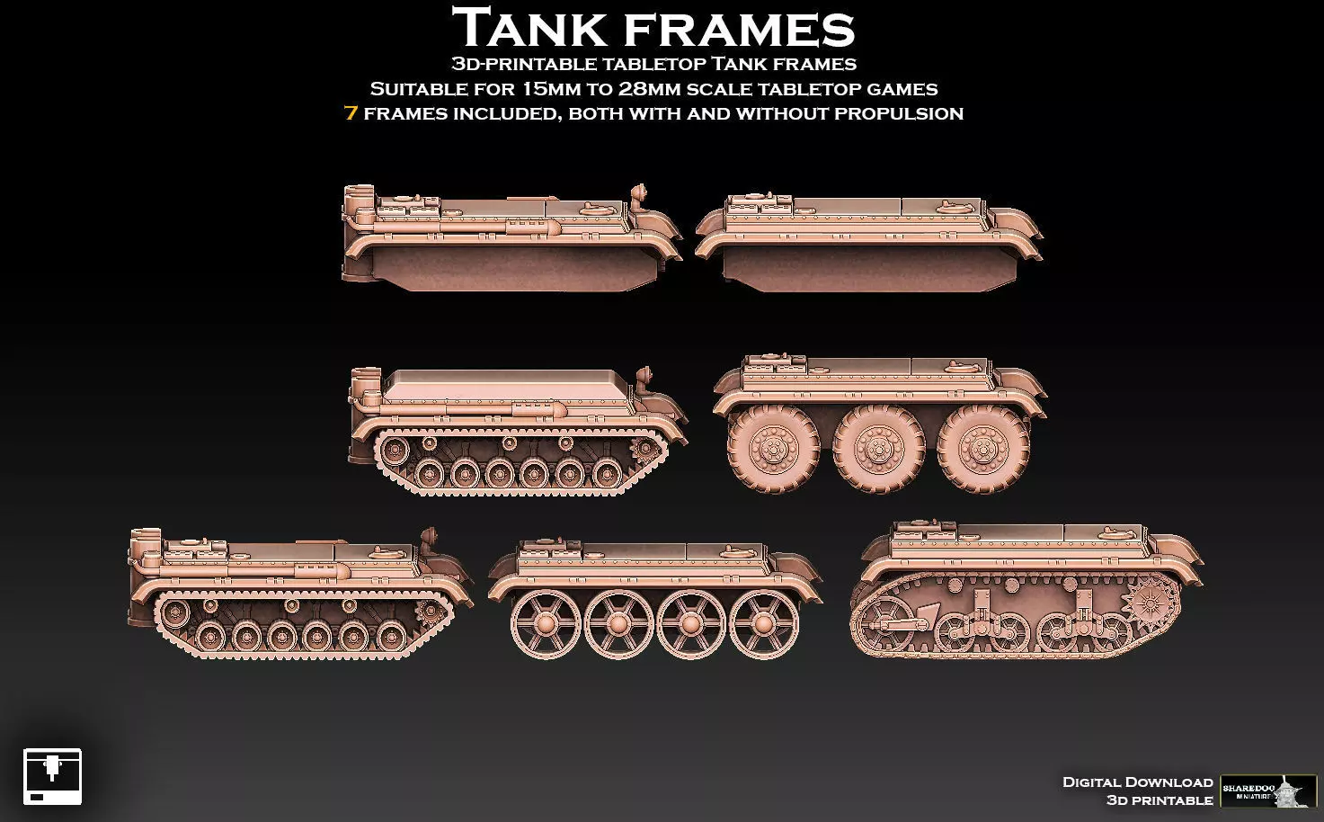 Tank Frames 3D print model_0