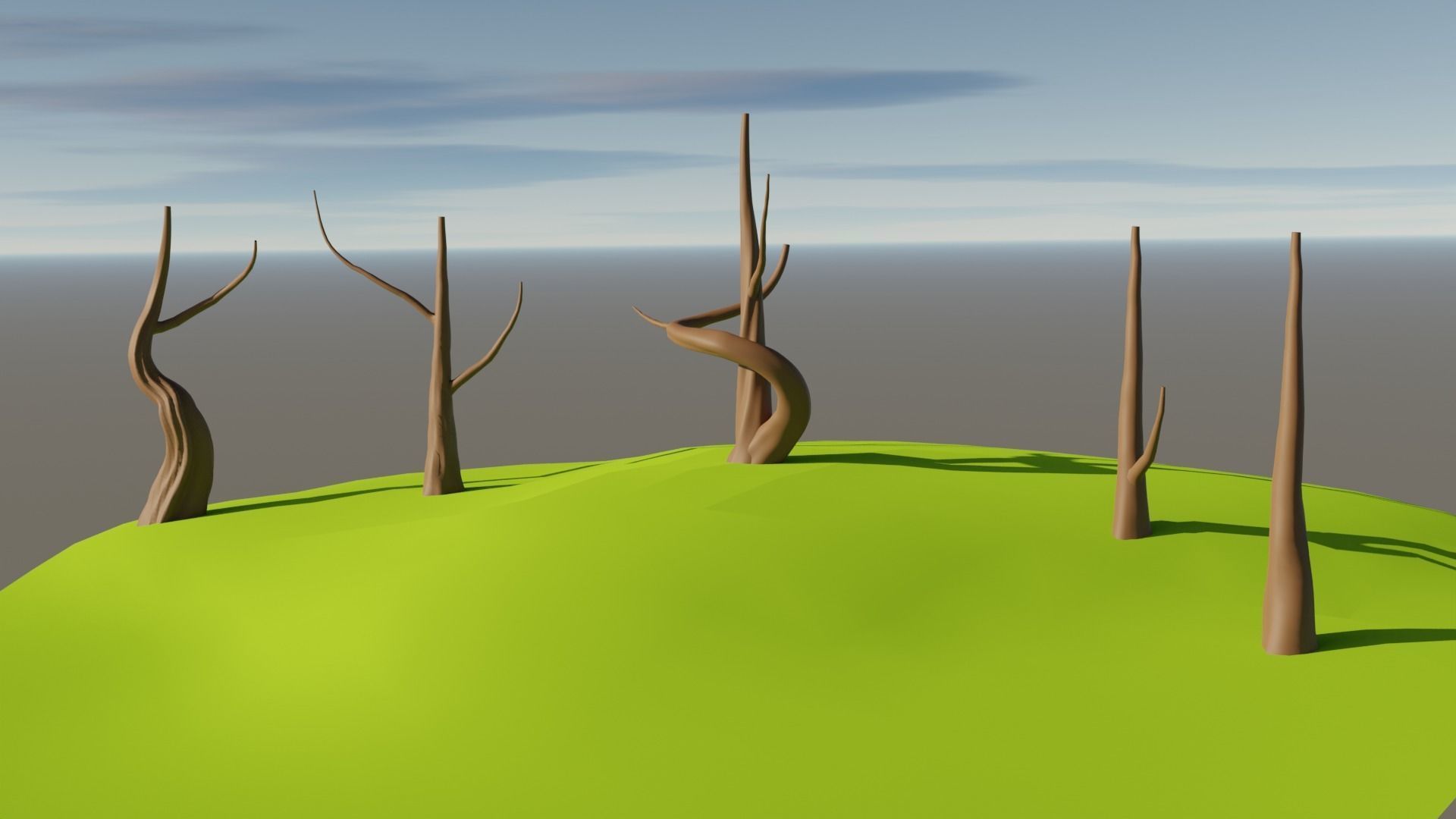 5 Stylized High Poly Trunk 3D model_2