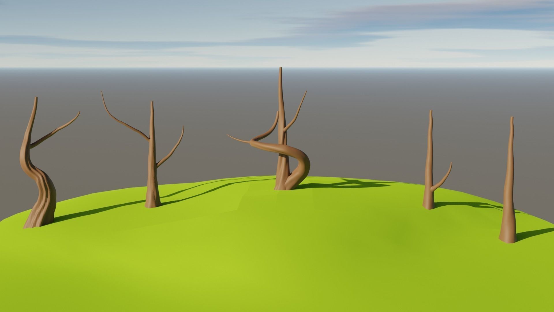 5 Stylized High Poly Trunk 3D model_1