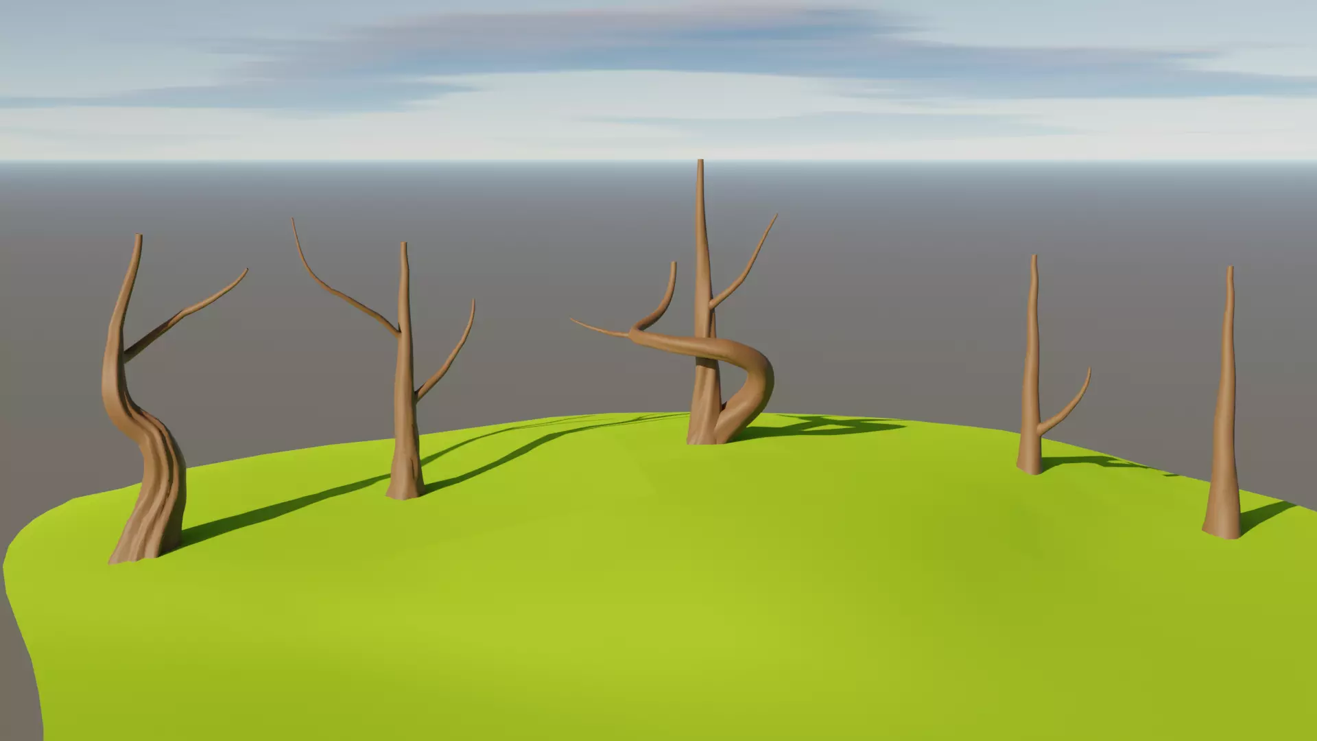 5 Stylized High Poly Trunk 3D model_0