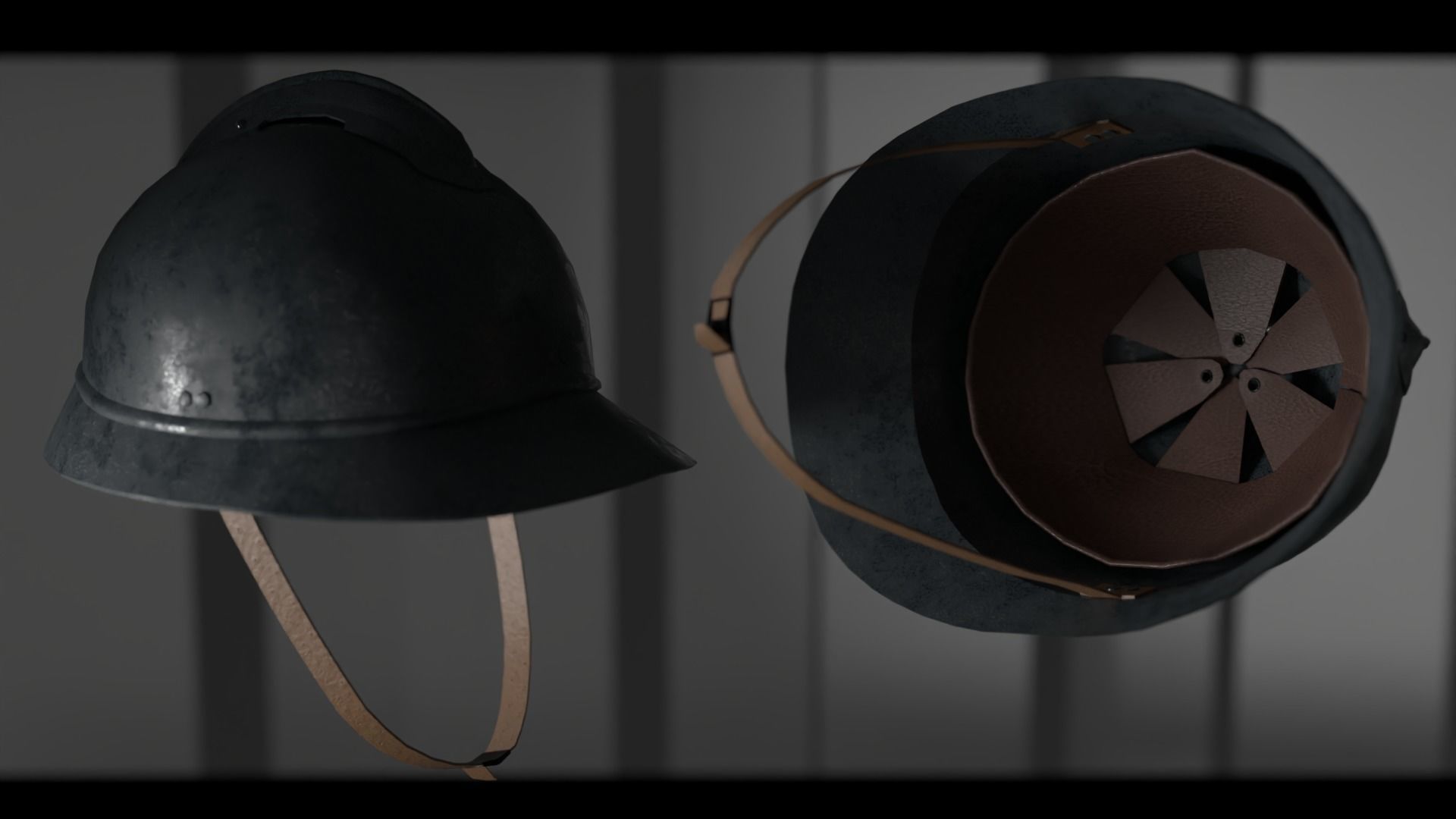 Adrian helmet - WW1  WW2 - V1 Low-poly 3D model_16