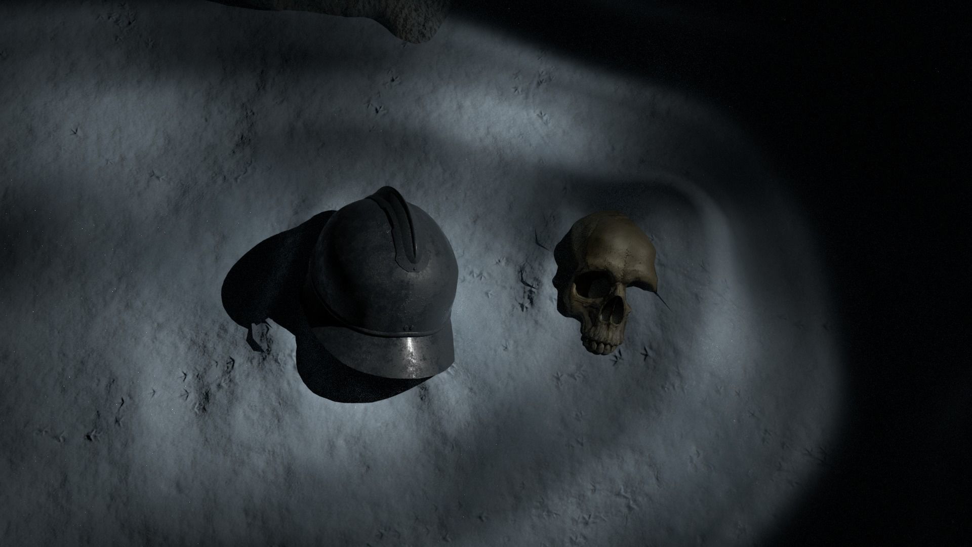 Adrian helmet - WW1  WW2 - V1 Low-poly 3D model_7