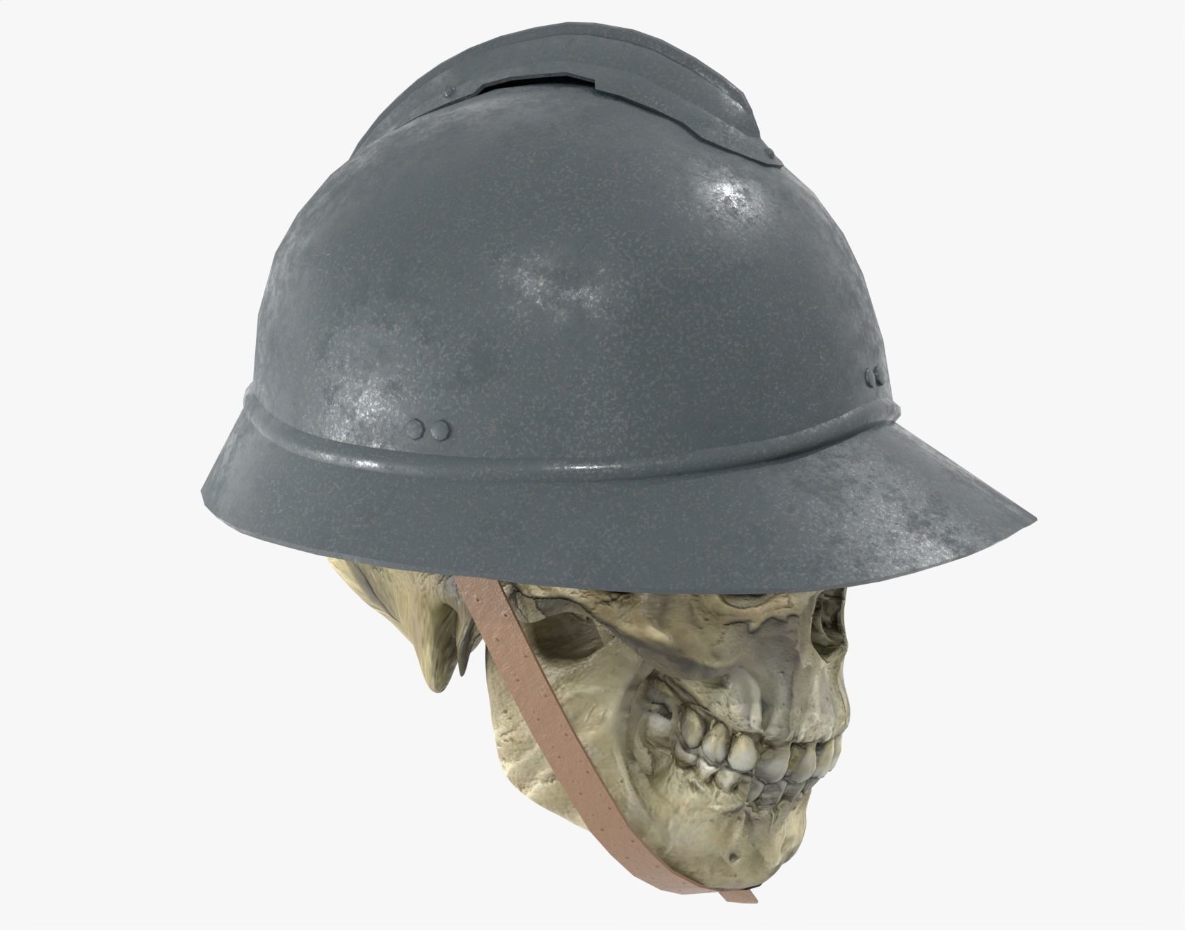 Adrian helmet - WW1  WW2 - V1 Low-poly 3D model_1