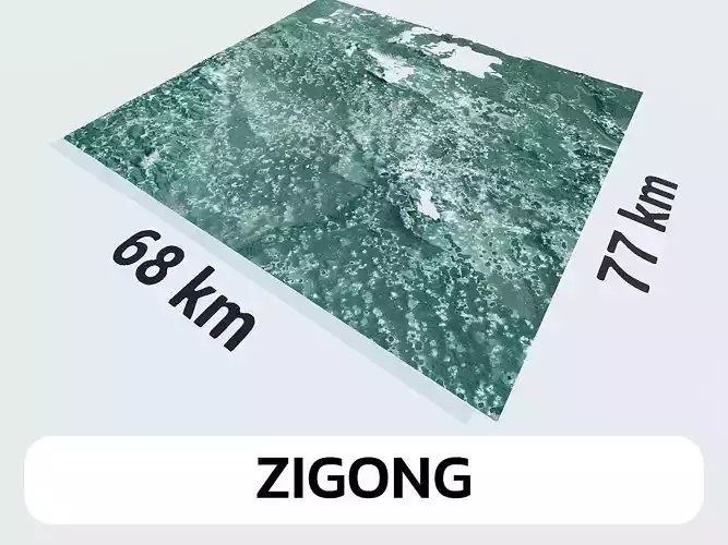 Zigong China City Landscape 3D Model