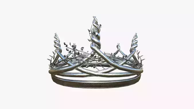 Nature Crown A02 Silver - Fantasy Character Design