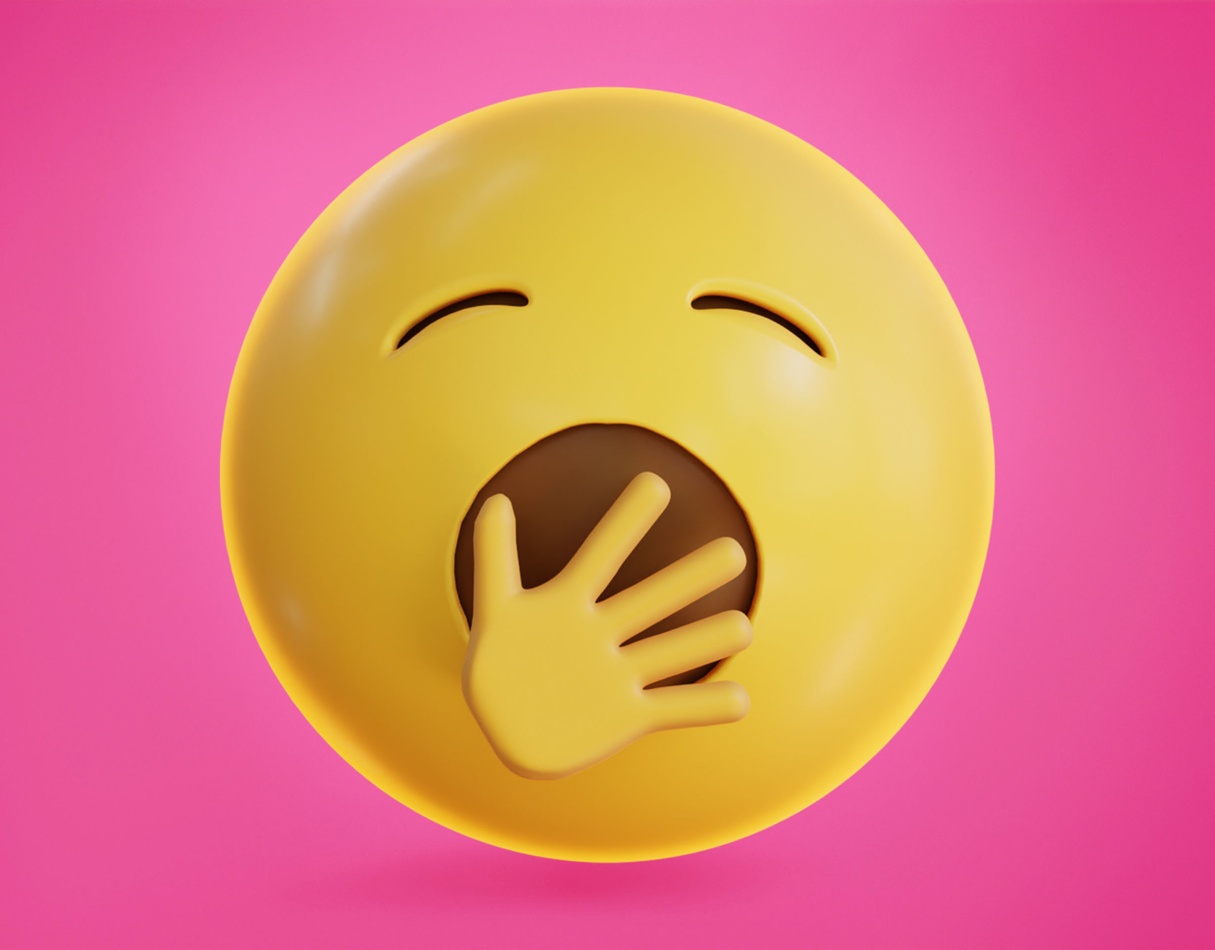 Yawning face Animated Emoji Low-poly 3D model_6
