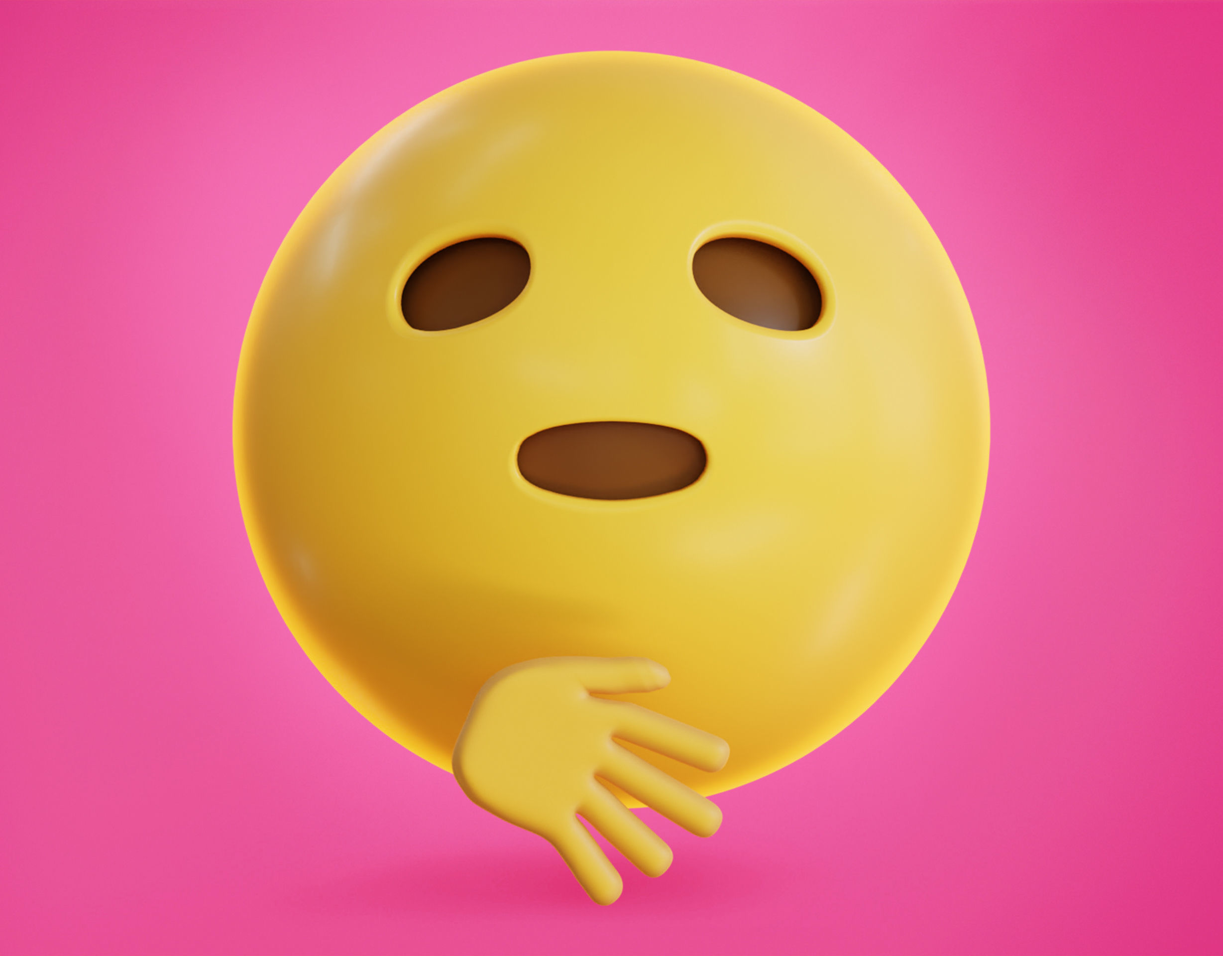 Yawning face Animated Emoji Low-poly 3D model_5