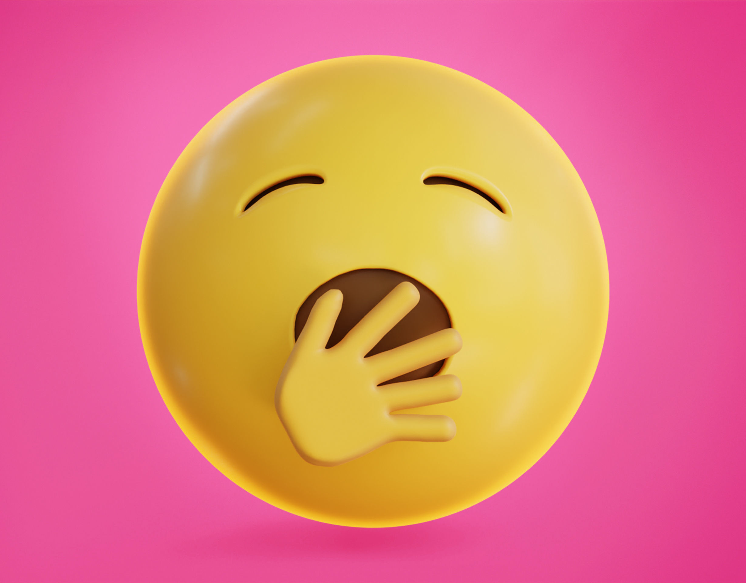 Yawning face Animated Emoji Low-poly 3D model_12