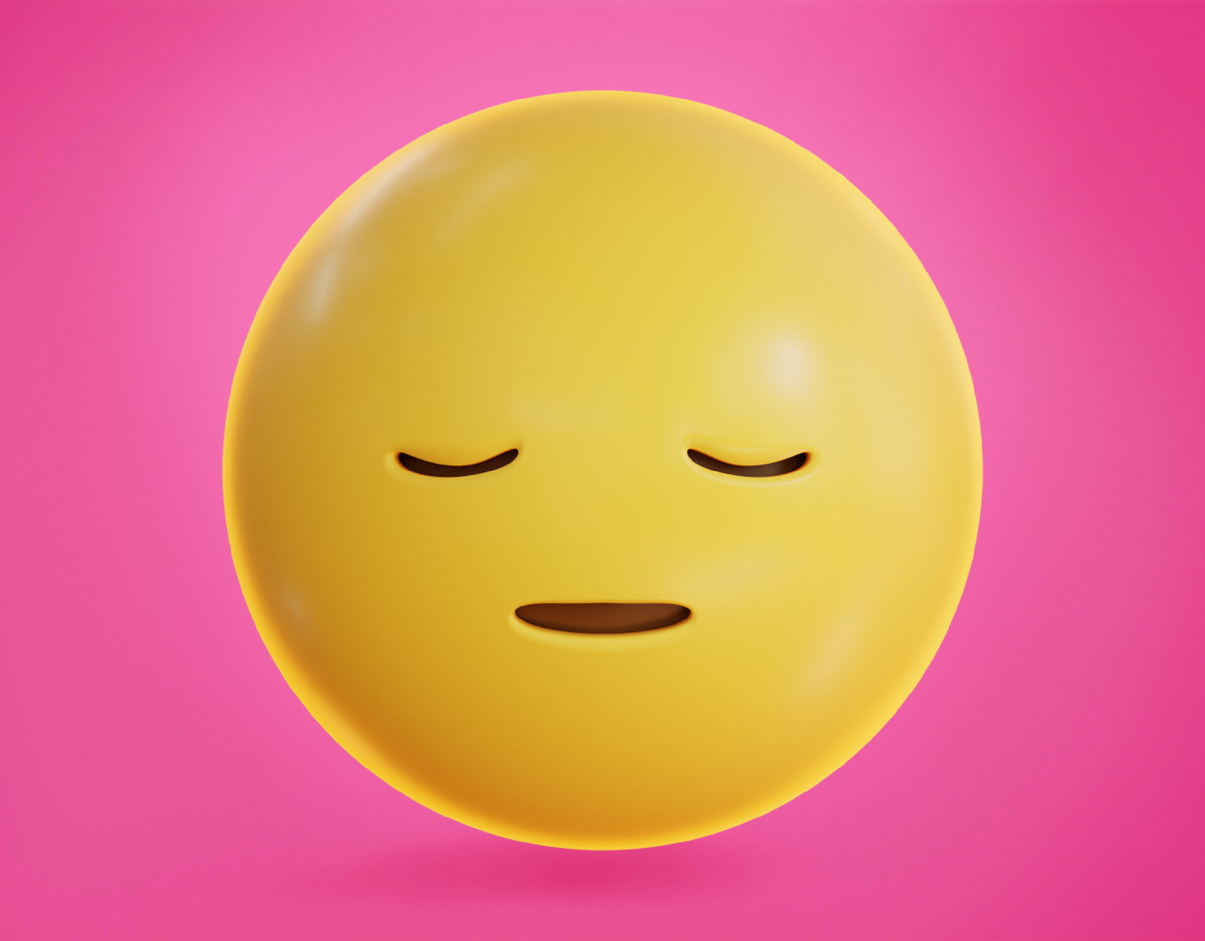 Yawning face Animated Emoji Low-poly 3D model_4
