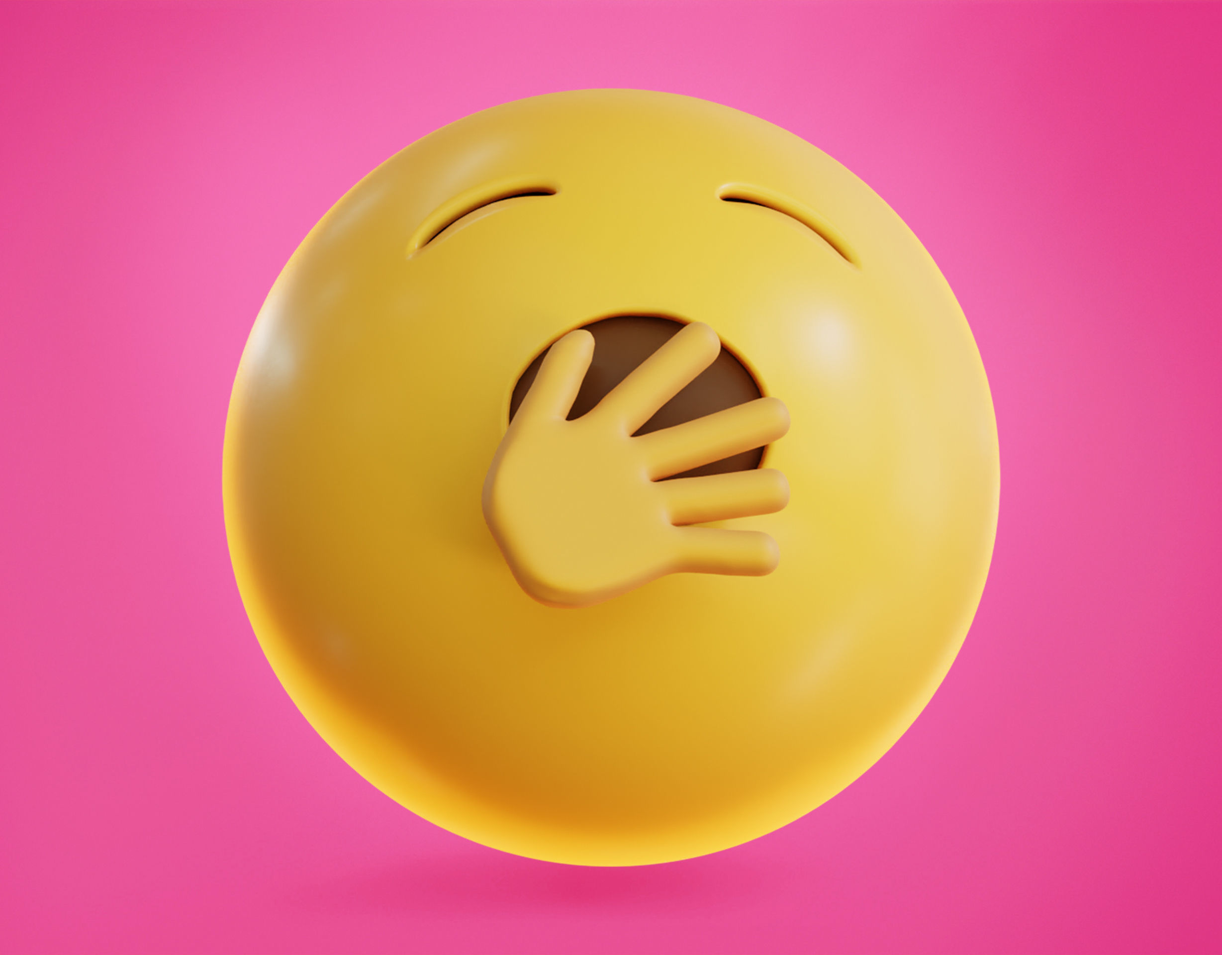 Yawning face Animated Emoji Low-poly 3D model_13