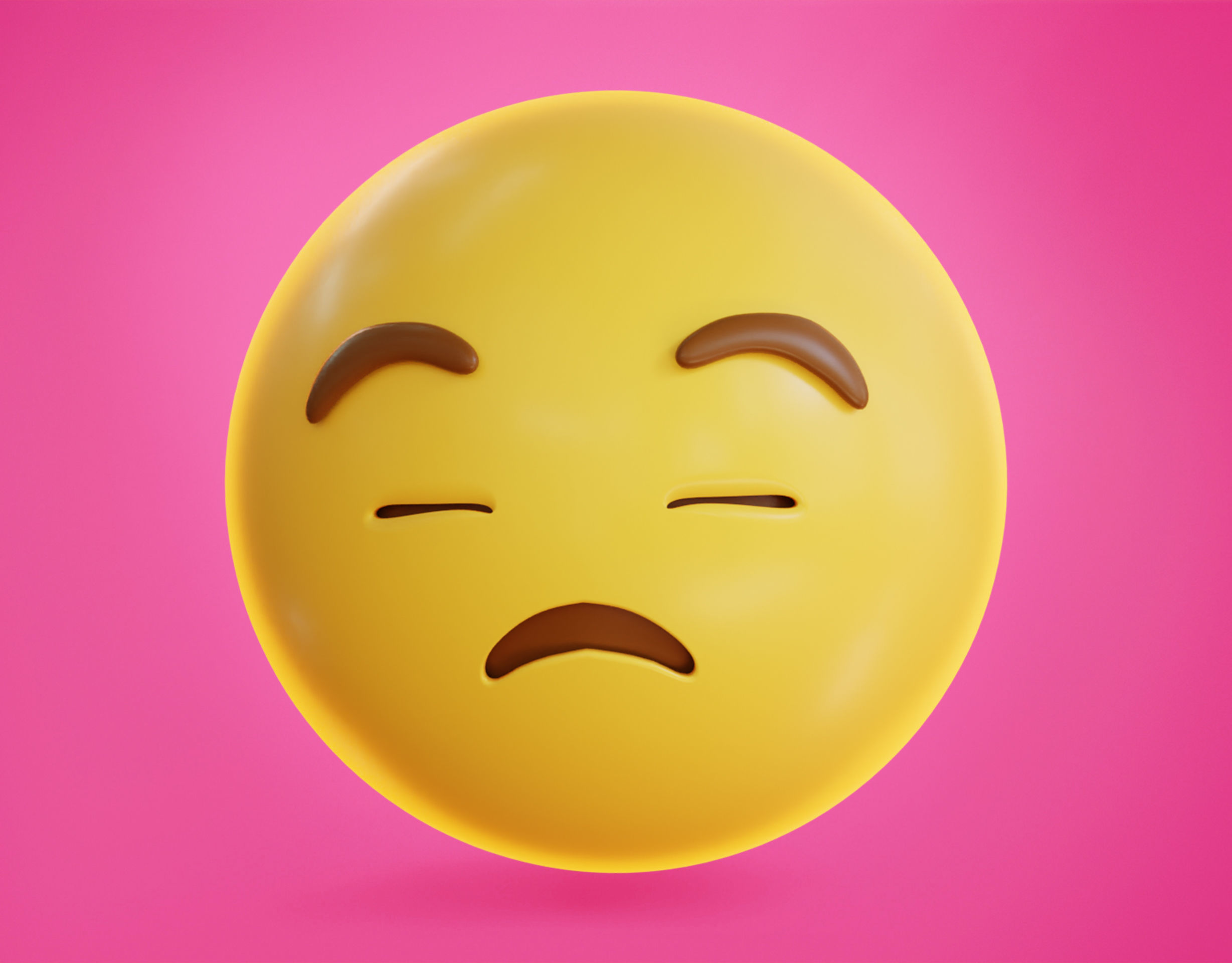 Worried Animated Emoji Low-poly 3D model_4