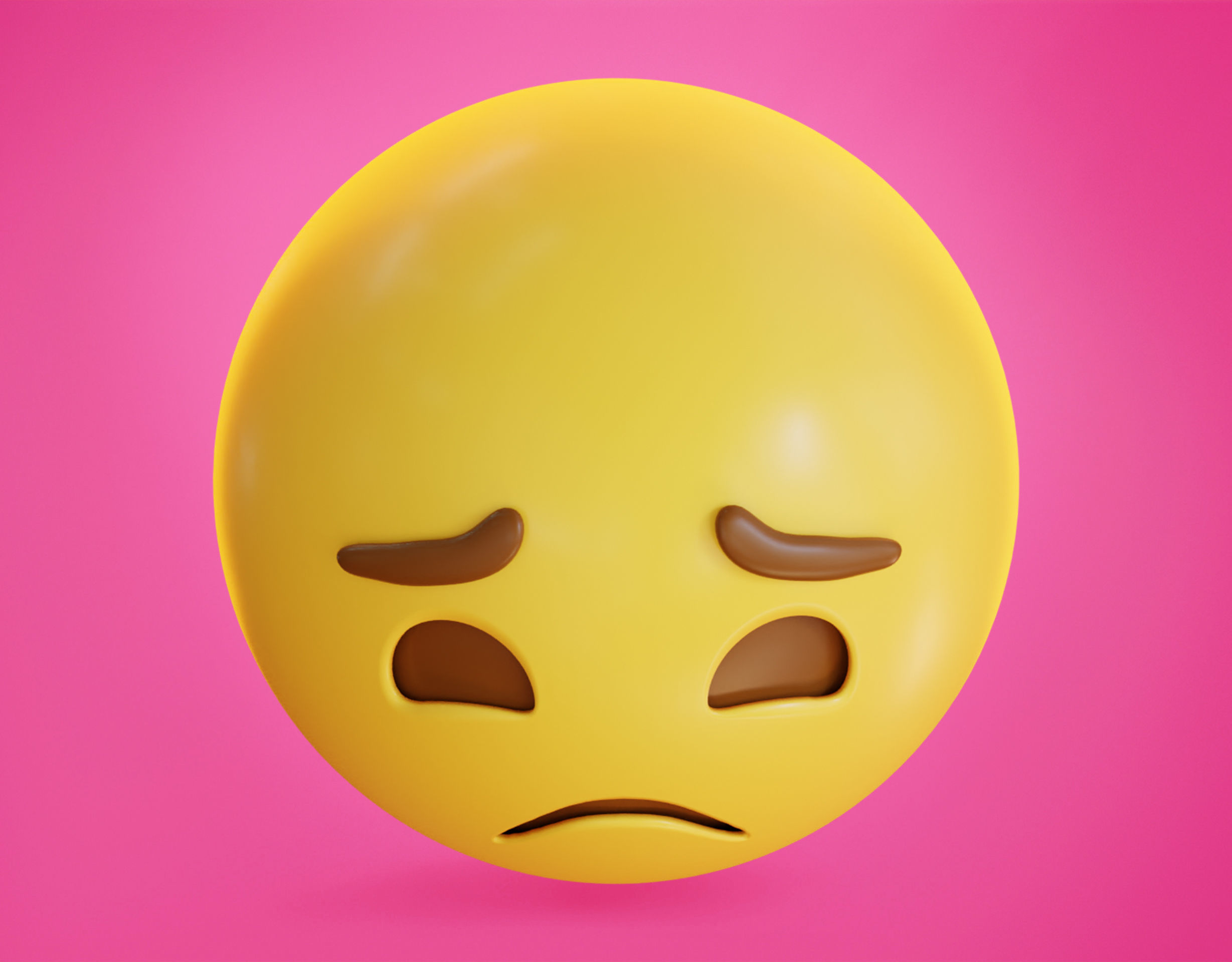Worried Animated Emoji Low-poly 3D model_9