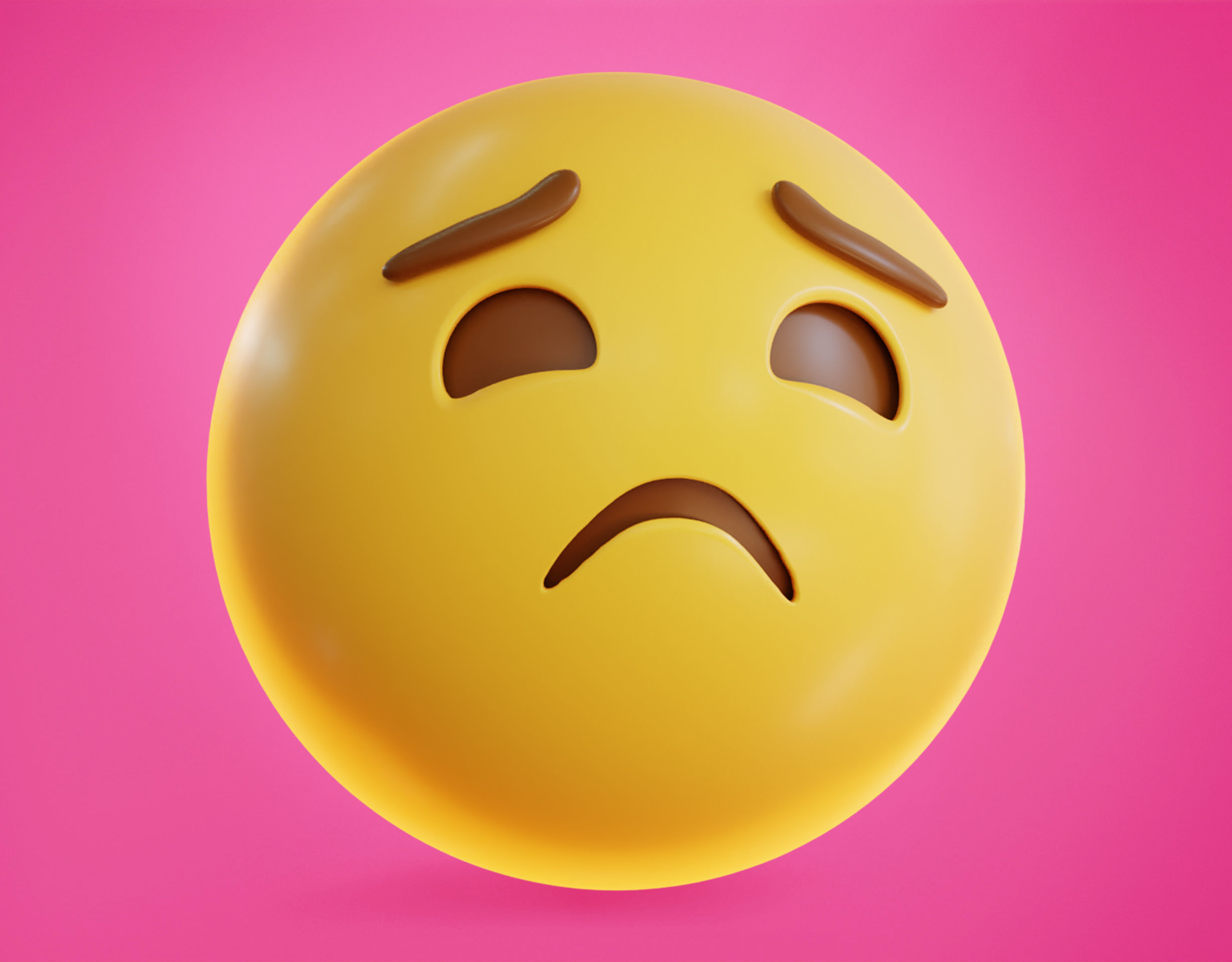 Worried Animated Emoji Low-poly 3D model_7