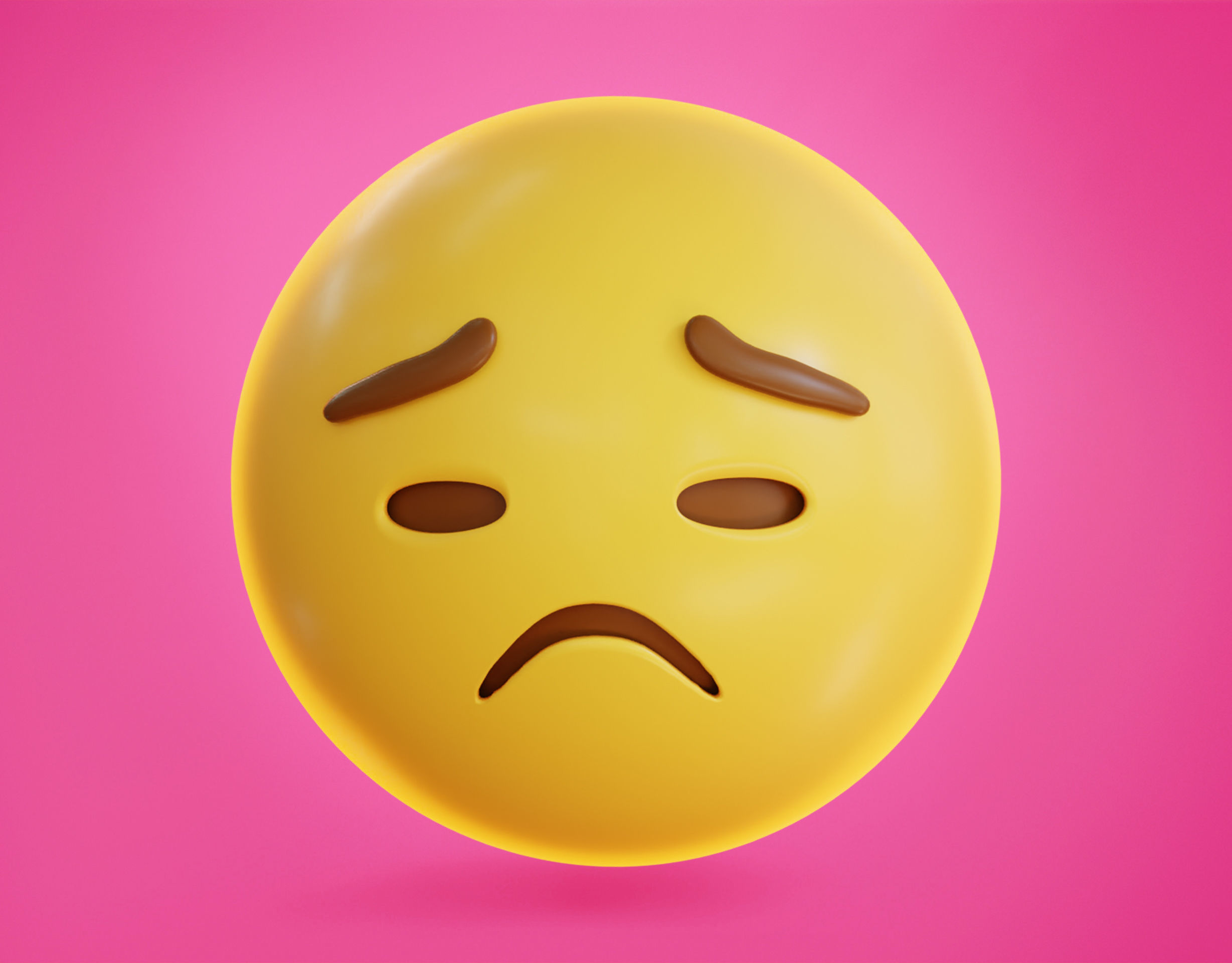 Worried Animated Emoji Low-poly 3D model_5