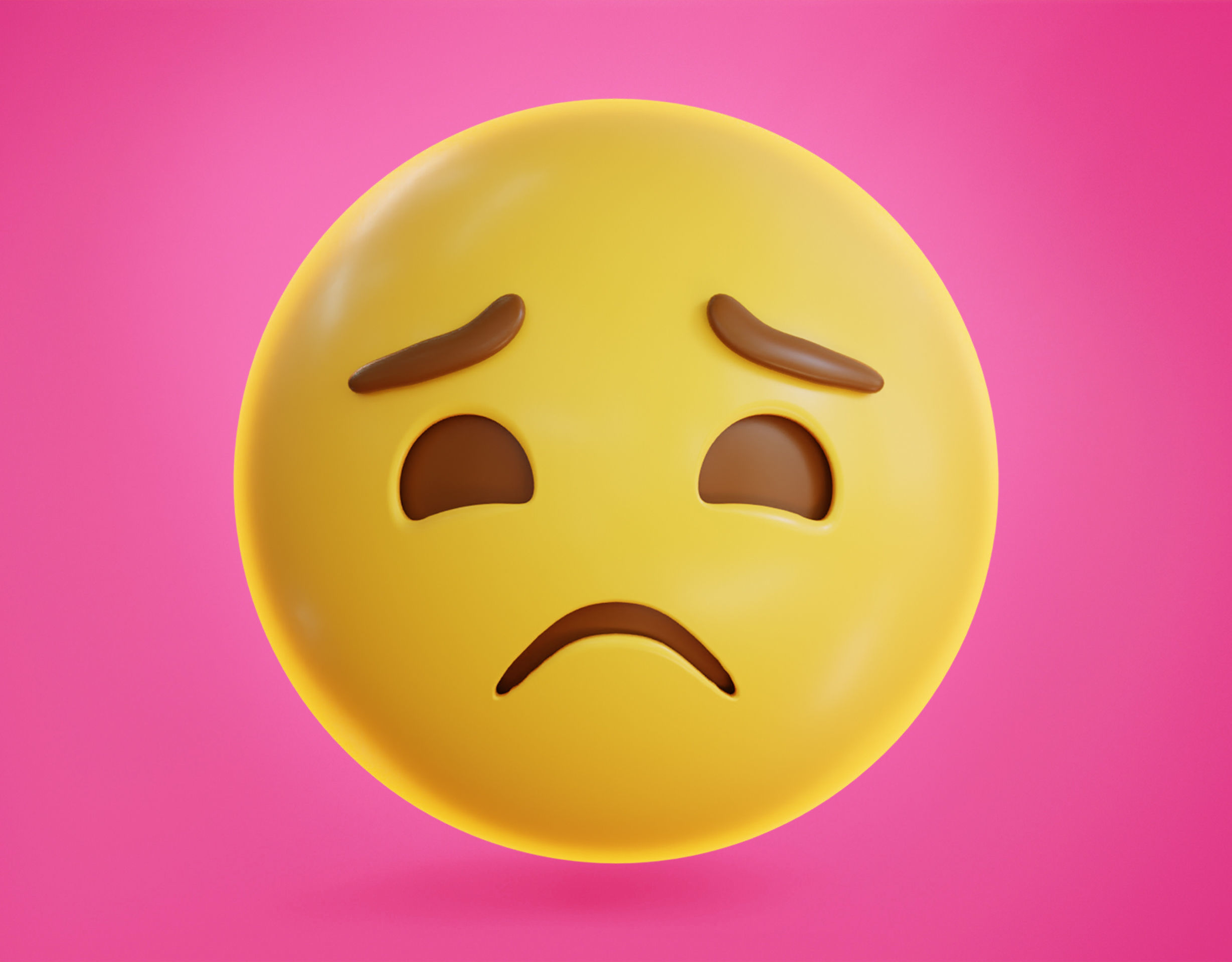 Worried Animated Emoji Low-poly 3D model_2