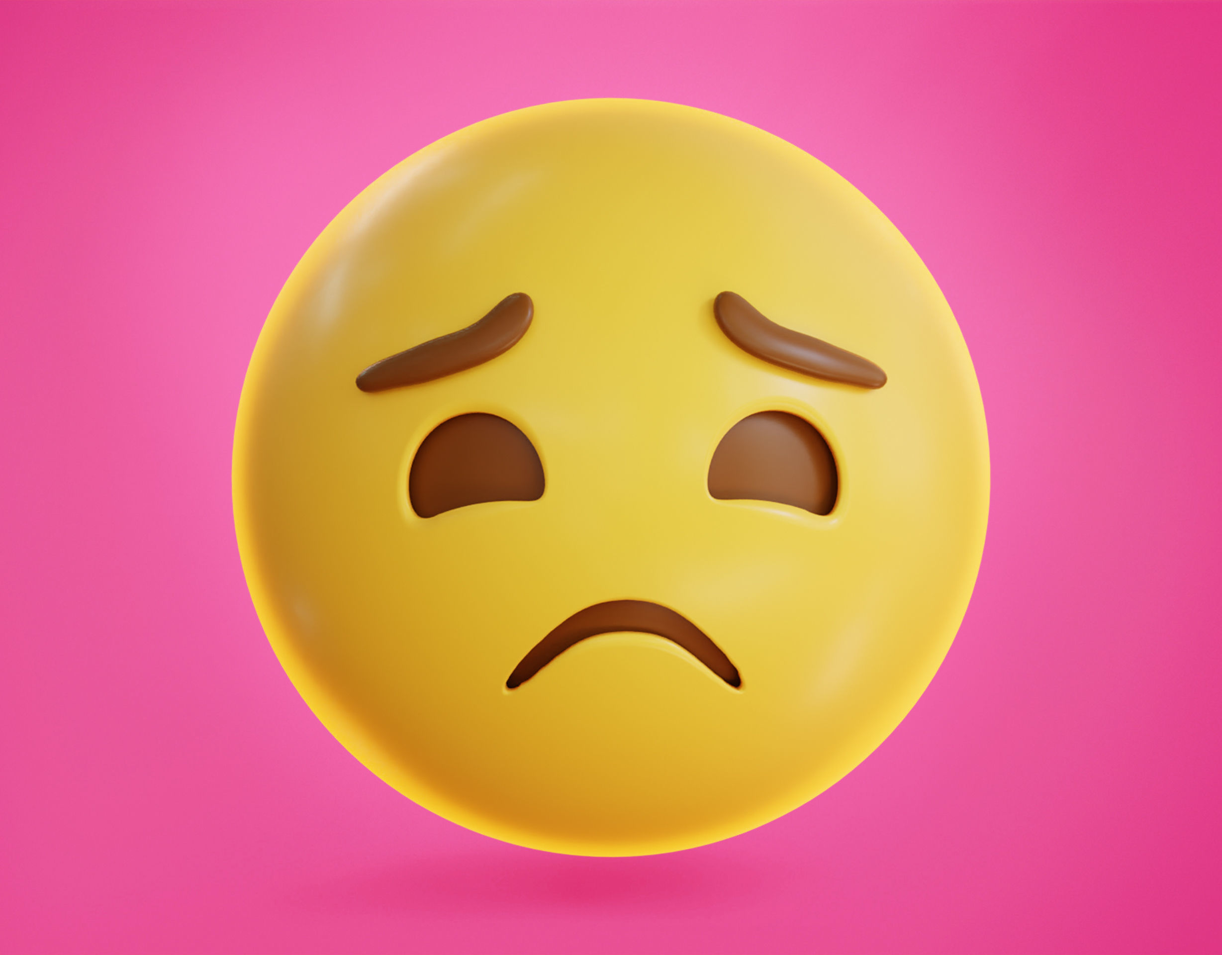 Worried Animated Emoji Low-poly 3D model_6