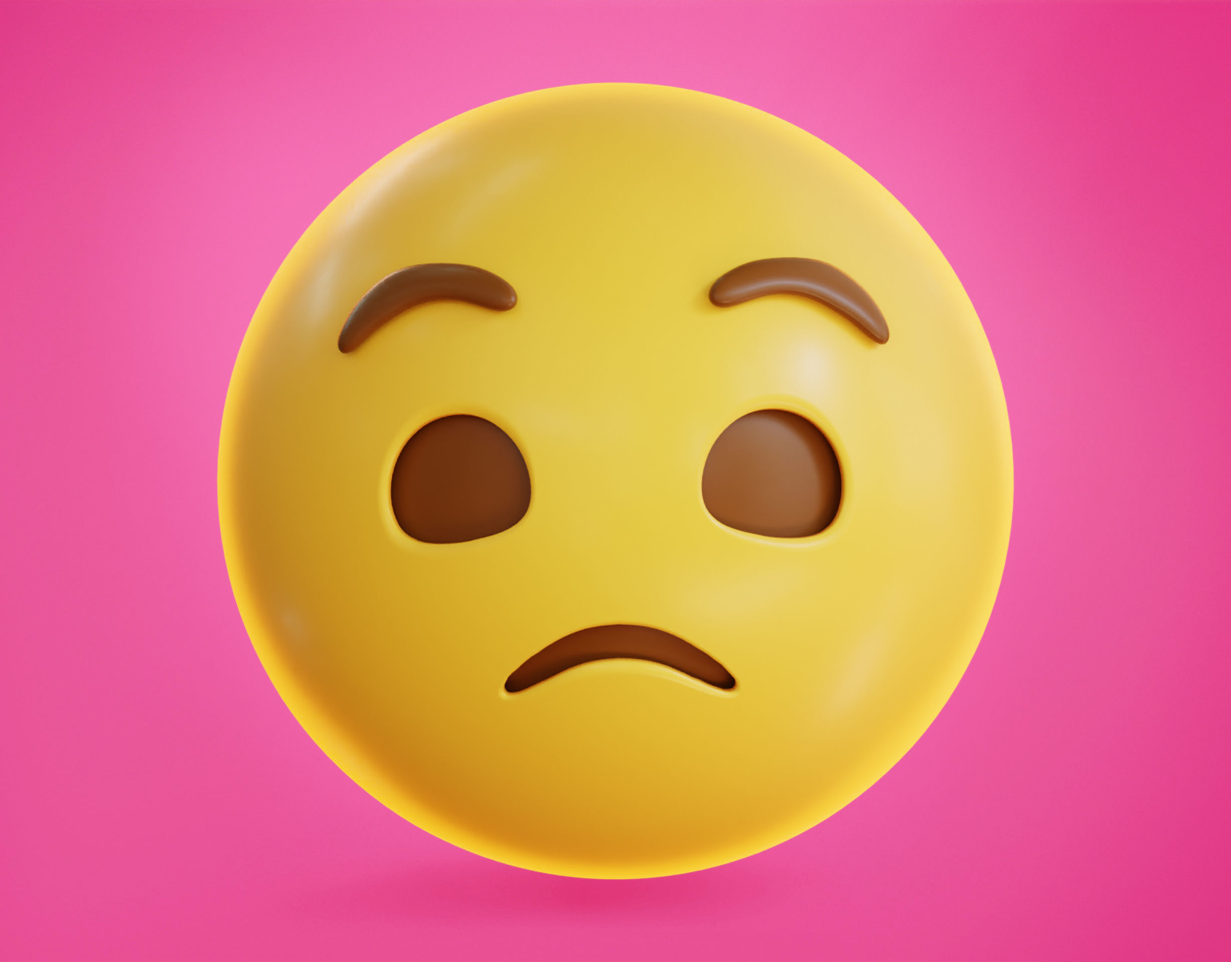 Worried Animated Emoji Low-poly 3D model_3