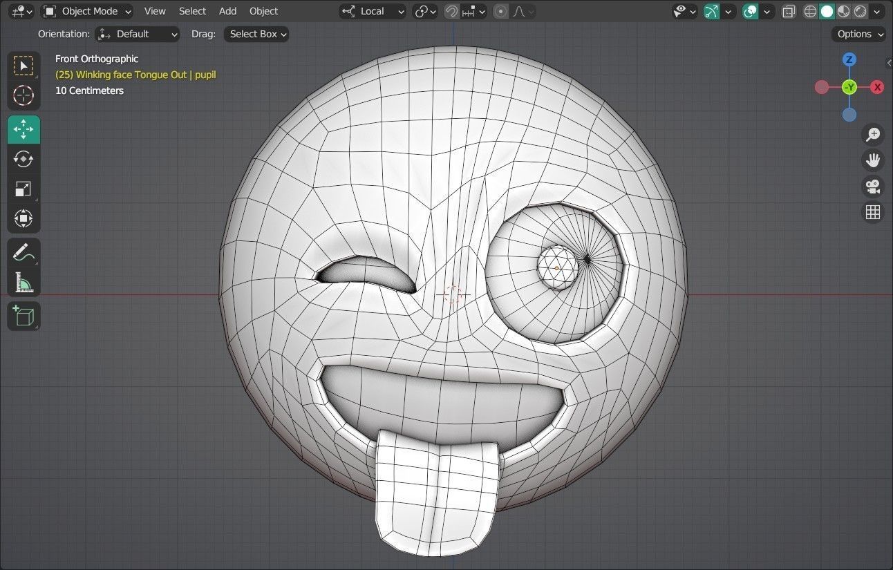 Winking face Tongue Out Animated Emoji Low-poly 3D model_12