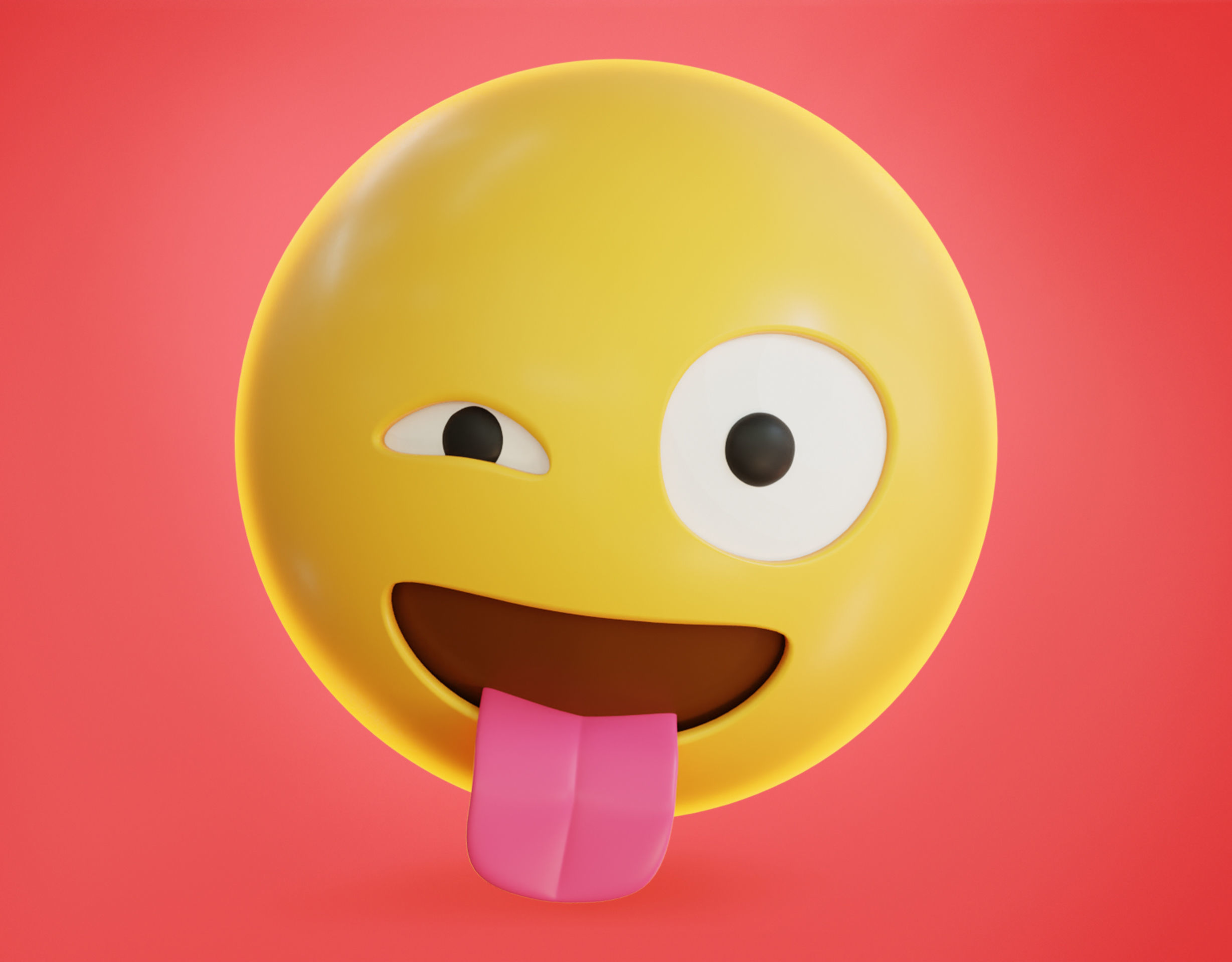 Winking face Tongue Out Animated Emoji Low-poly 3D model_14