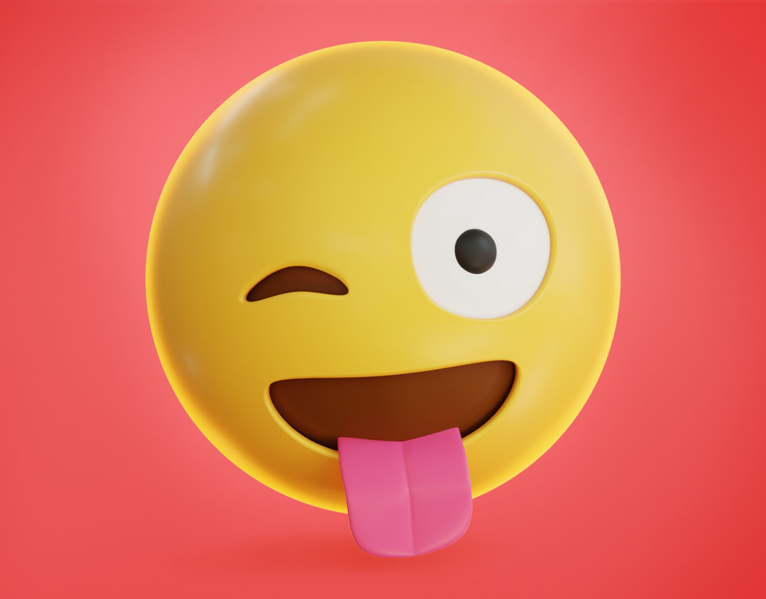 Winking face Tongue Out Animated Emoji Low-poly 3D model_6