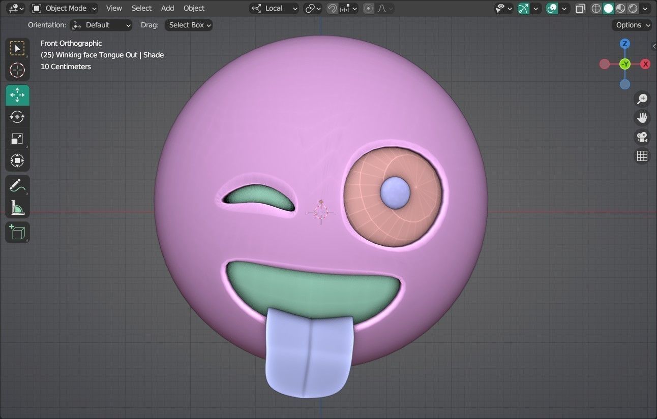 Winking face Tongue Out Animated Emoji Low-poly 3D model_10