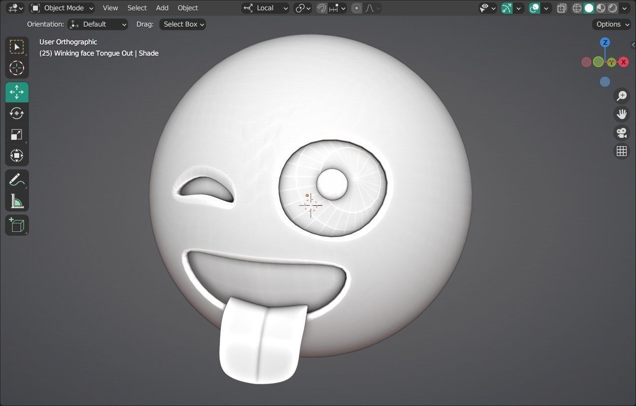 Winking face Tongue Out Animated Emoji Low-poly 3D model_11