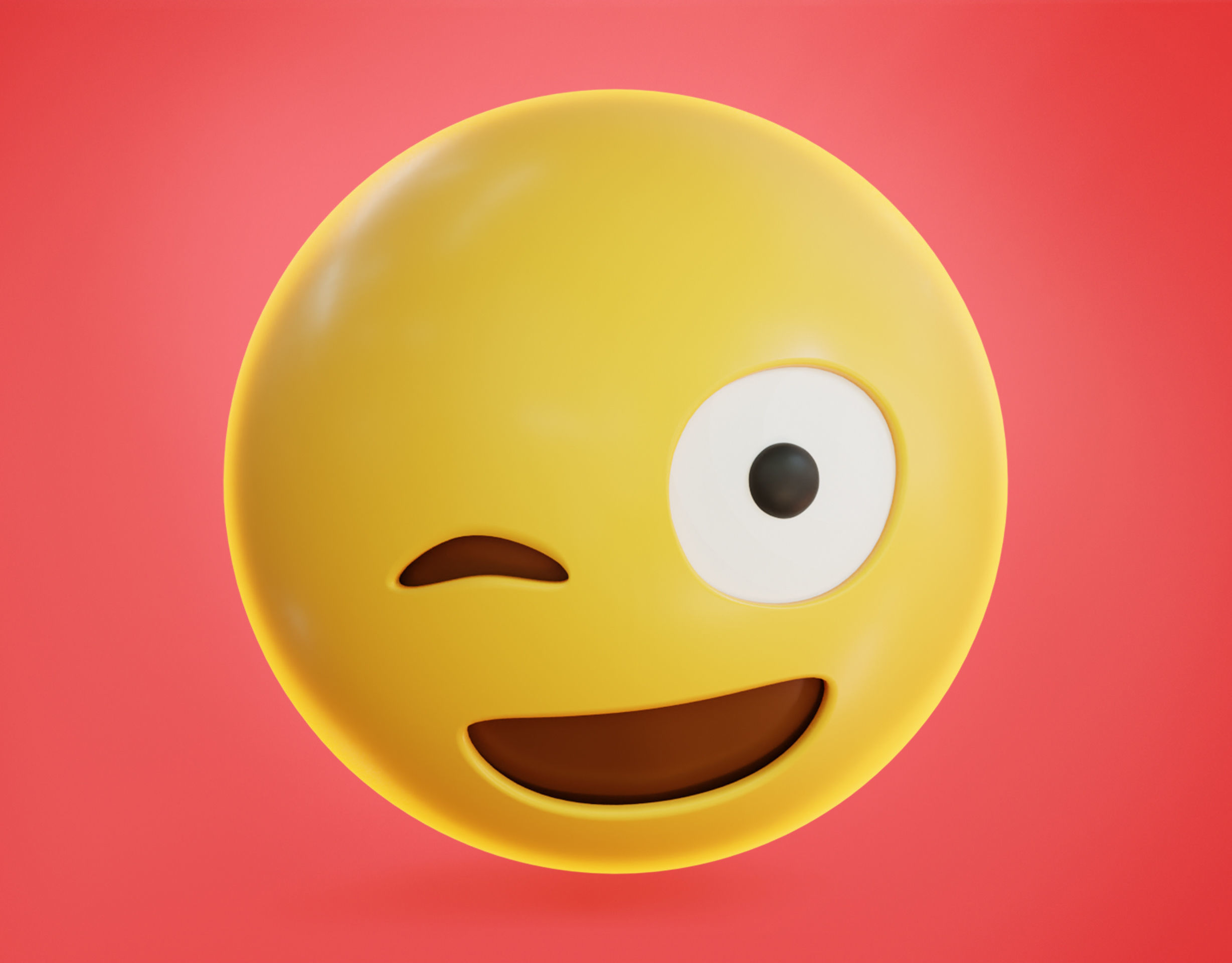 Winking face Tongue Out Animated Emoji Low-poly 3D model_4