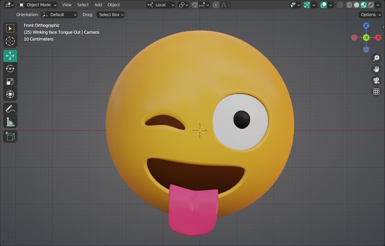 Winking face Tongue Out Animated Emoji Low-poly 3D model_17