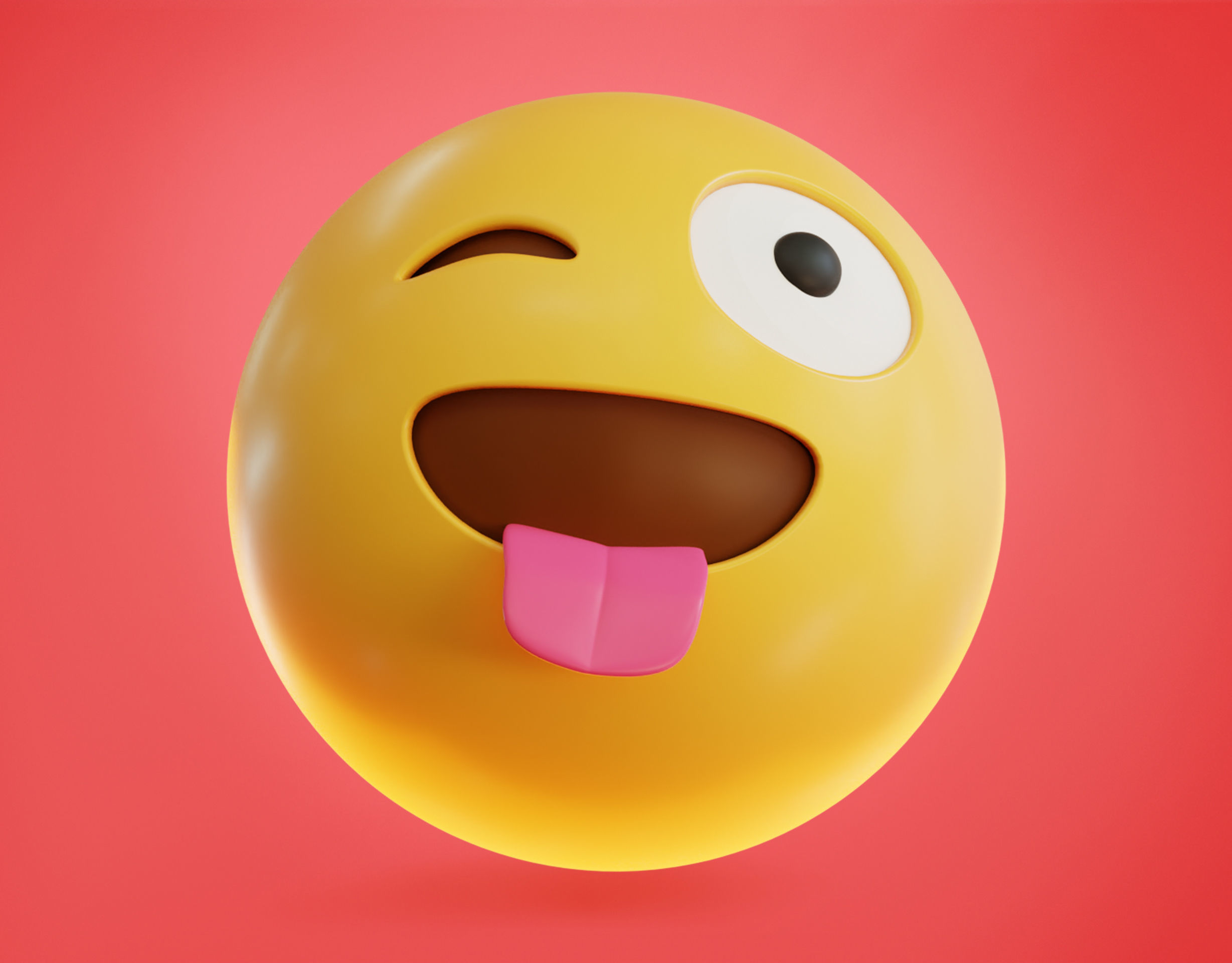 Winking face Tongue Out Animated Emoji Low-poly 3D model_16