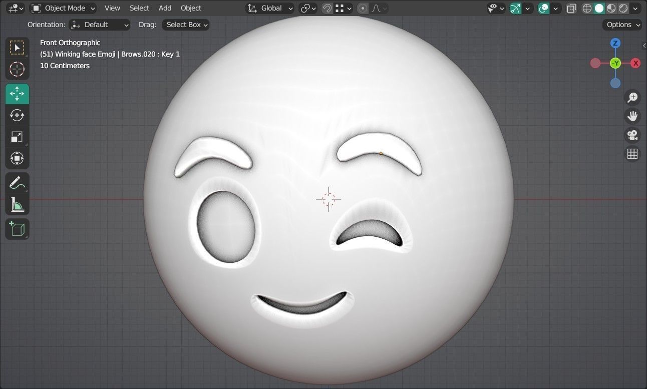 Winking face Animated Emoji Low-poly 3D model_10