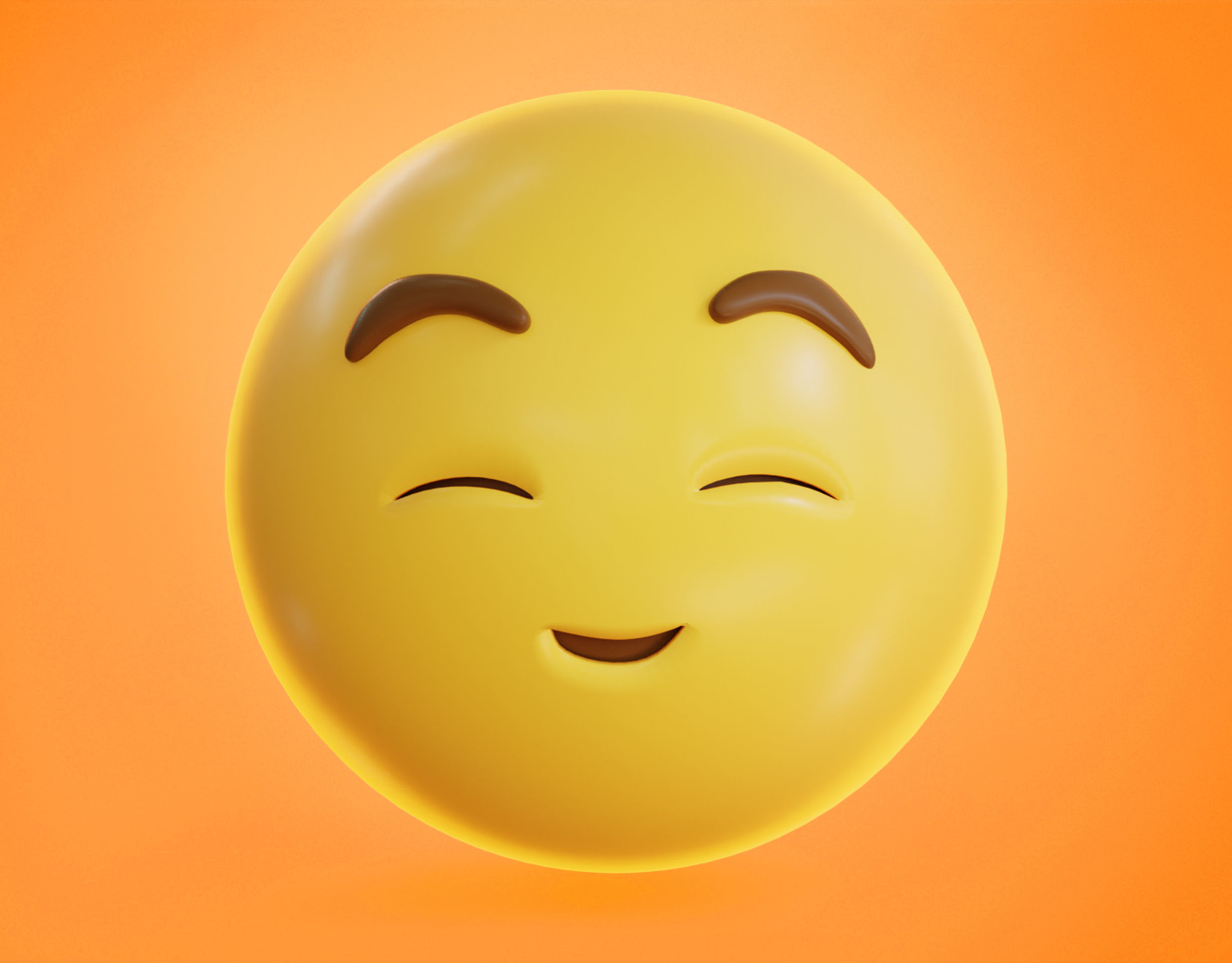 Winking face Animated Emoji Low-poly 3D model_11